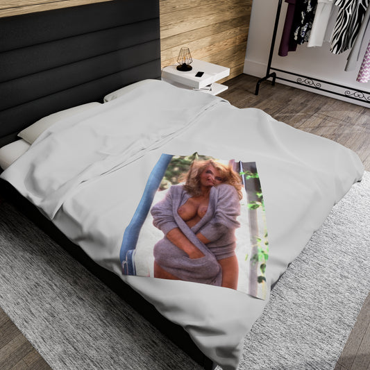 Velveteen Plush Blanket Playboy Playmate September 1984 Kimberly Evenson