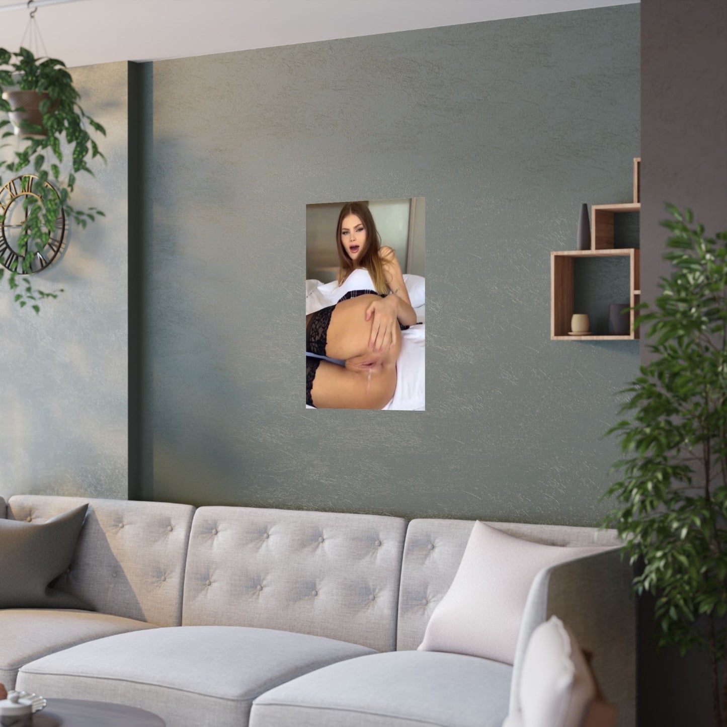 Satin Posters (210gsm) Sexy Brunette Dripping
