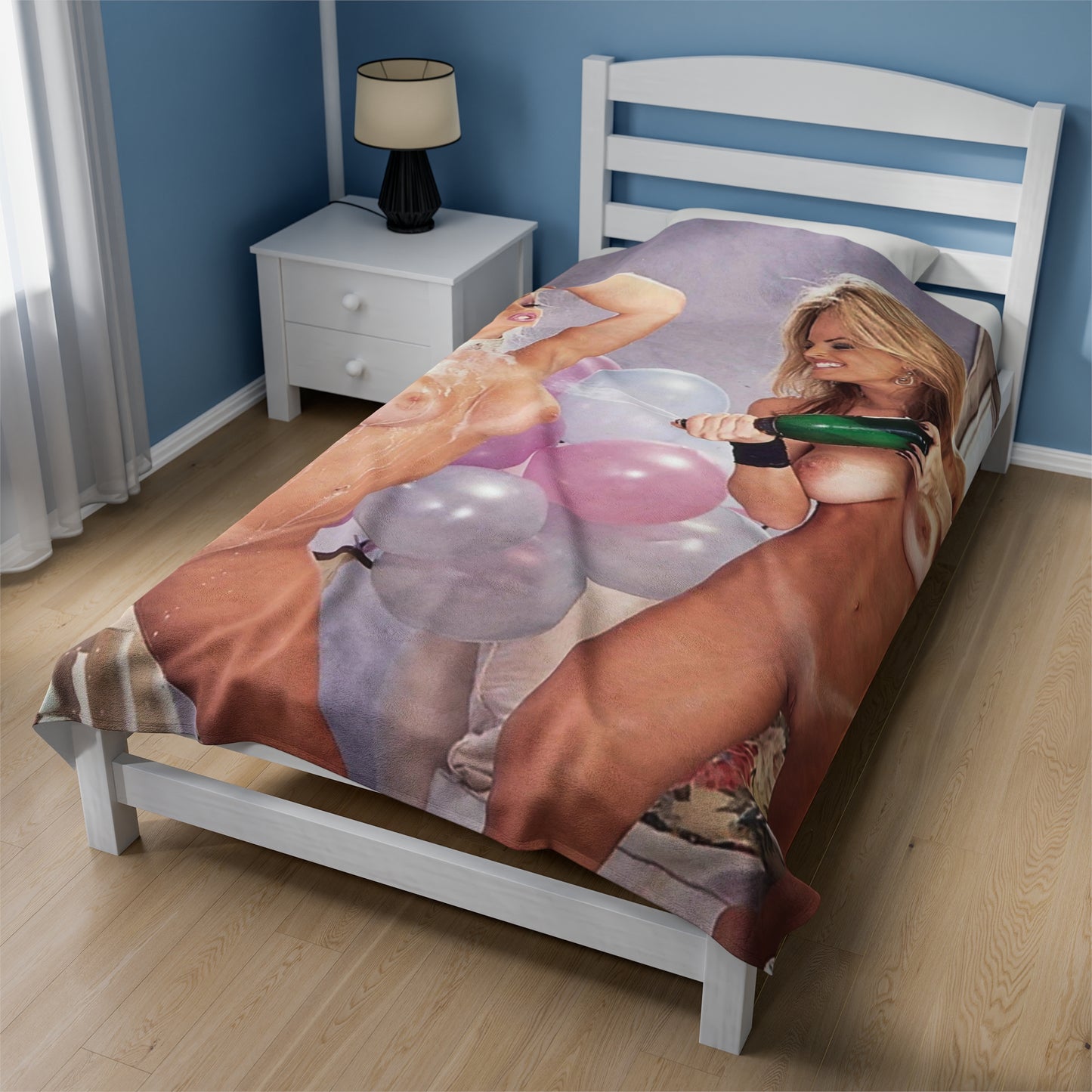 Velveteen Plush Blanket Retro Adult Star Janine Lindenmulder Nude