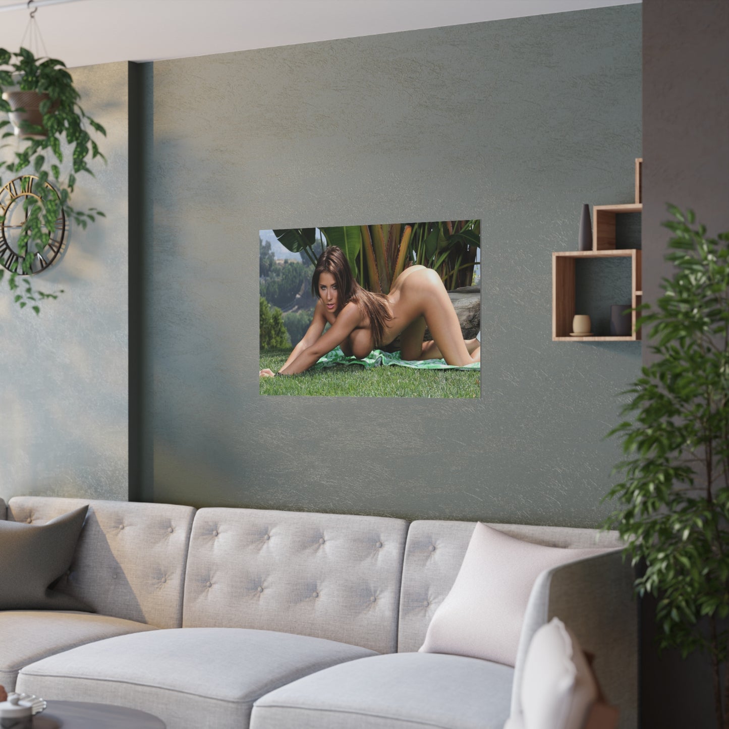Satin Posters (210gsm) Madison Ivy Nude in the Grass