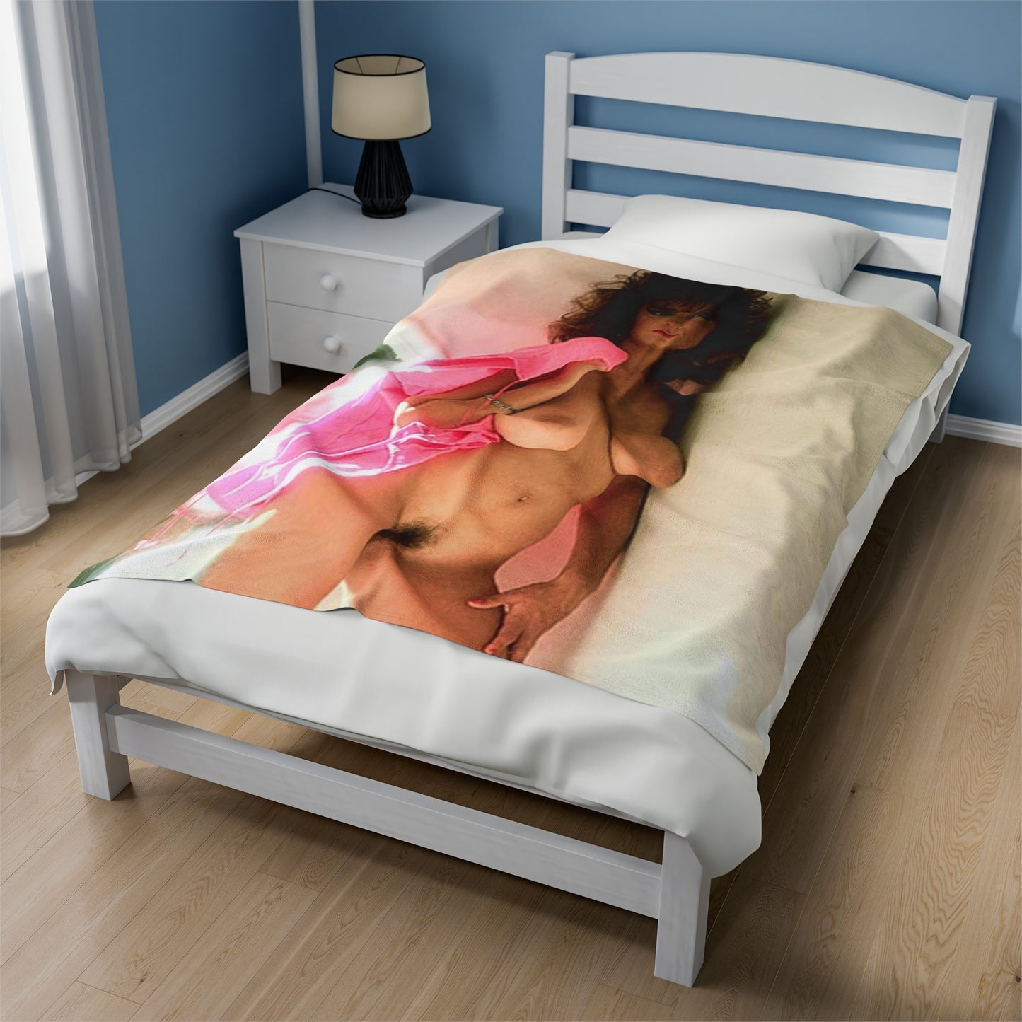 Velveteen Plush Blanket Retro Adult Star Christy Canyon Nude