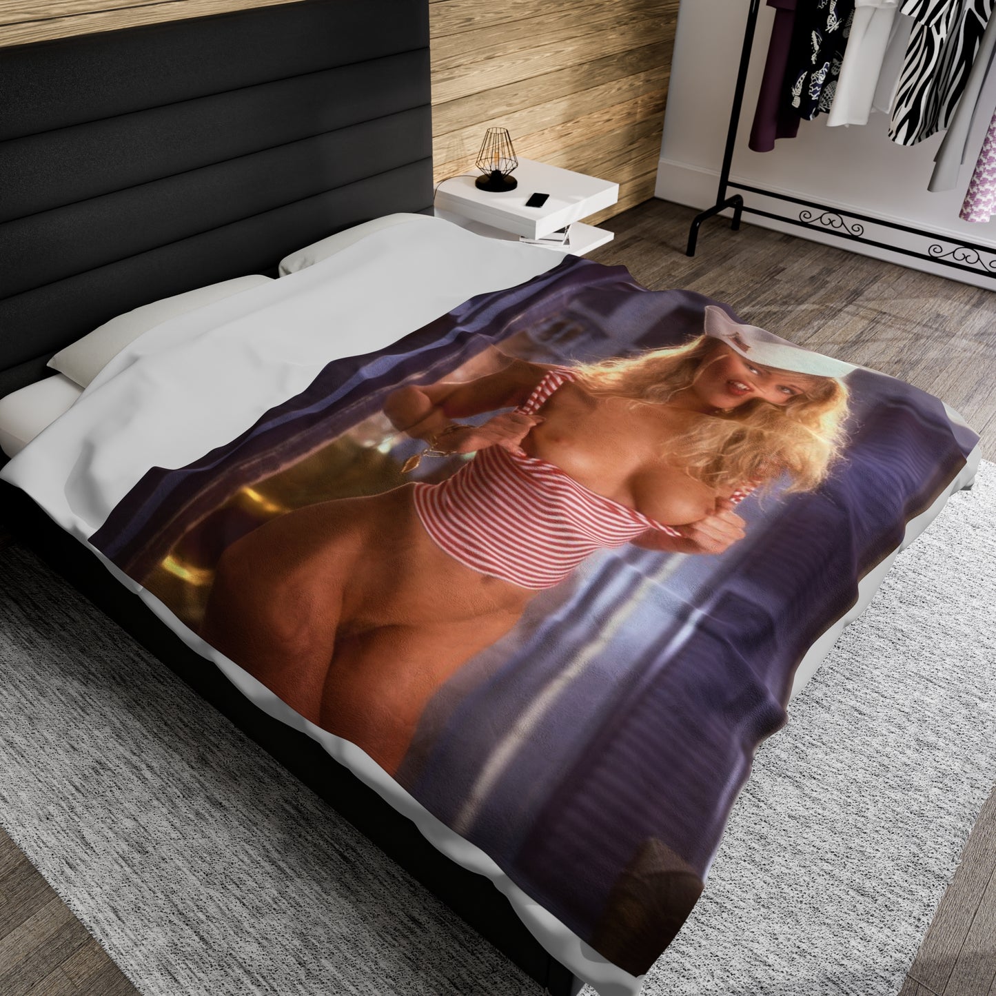 Velveteen Plush Blanket Playboy Playmate July 1991 Wendy Kaye