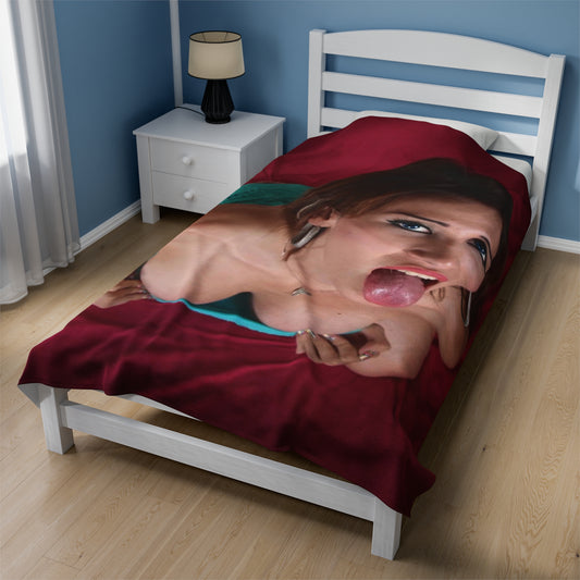 Velveteen Plush Blanket Cumshot Target Facial