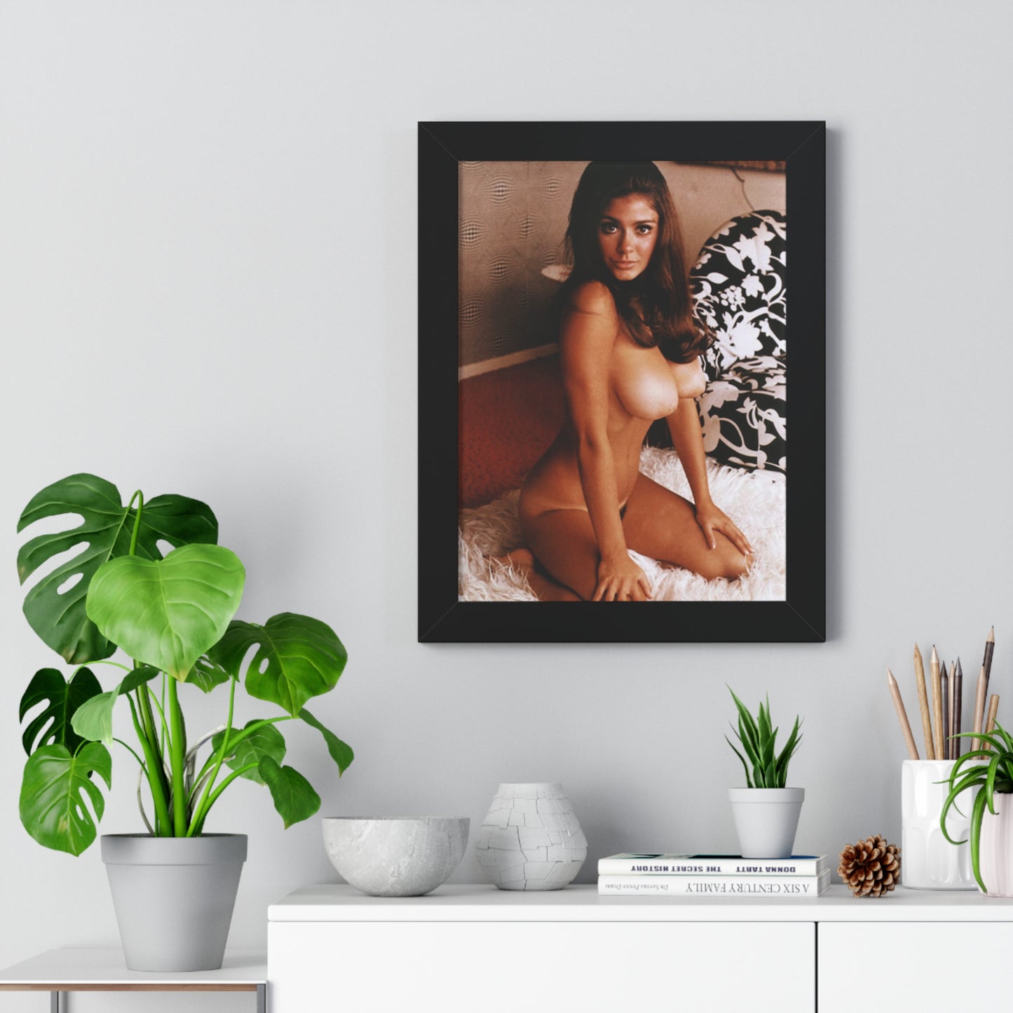 Framed Vertical Poster Playboy Playmate Cynthia Myers Nude