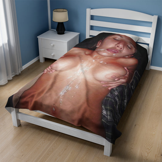 Velveteen Plush Blanket Cumshot Target Facial Tits