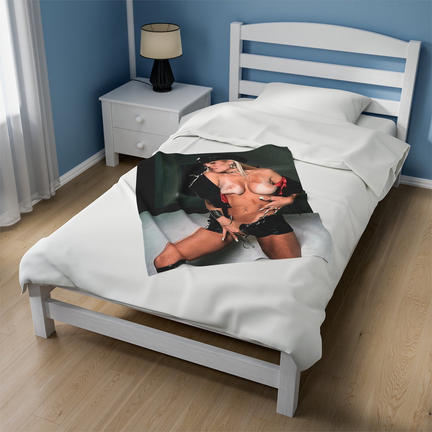 Velveteen Plush Blanket Retro Adult Star Janine Lindenmulder Nude