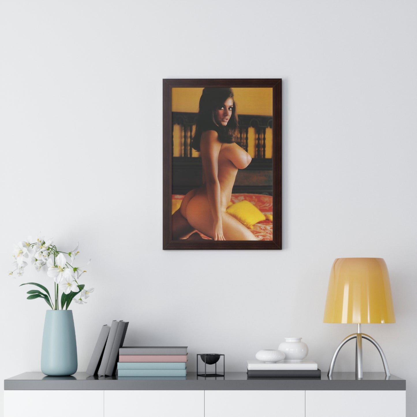 Framed Vertical Poster Playboy Playmate Cynthia Myers Nude