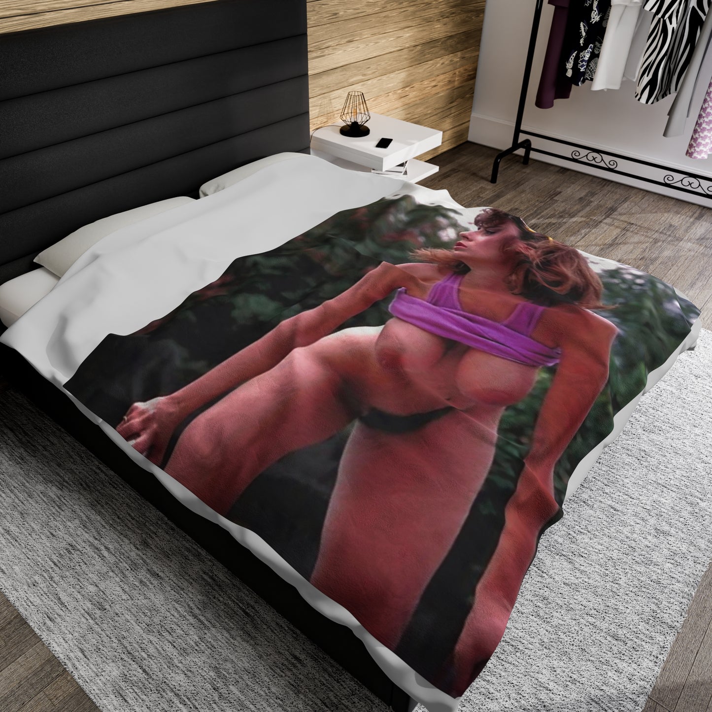 Velveteen Plush Blanket Retro Adult Star Christy Canyon Nude