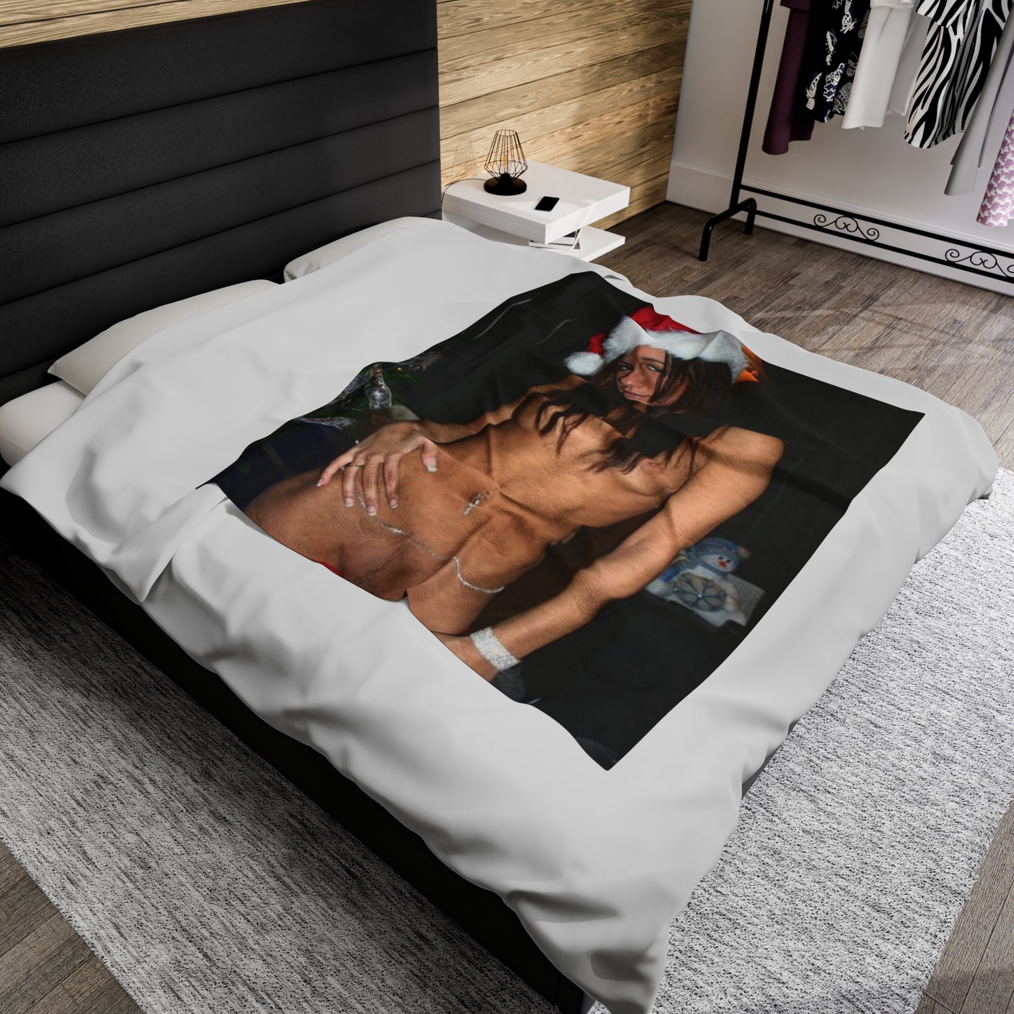 Velveteen Plush Blanket Raven Riley Nude