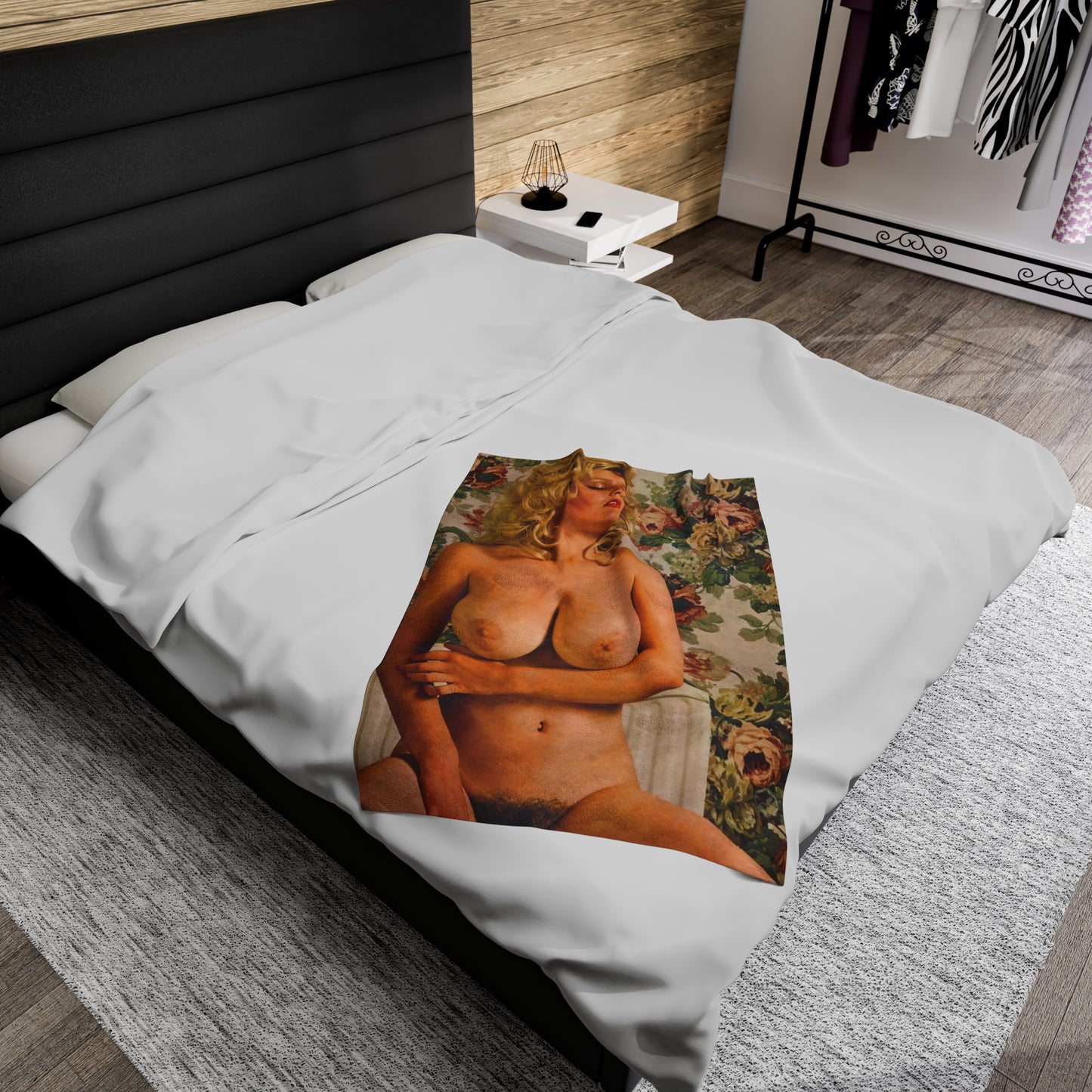 Velveteen Plush Blanket Retro Pornstar Jennifer Eccles Nude