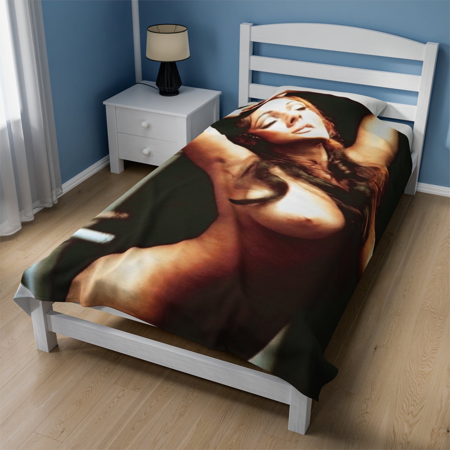 Velveteen Plush Blanket Cynthia Myers Nude