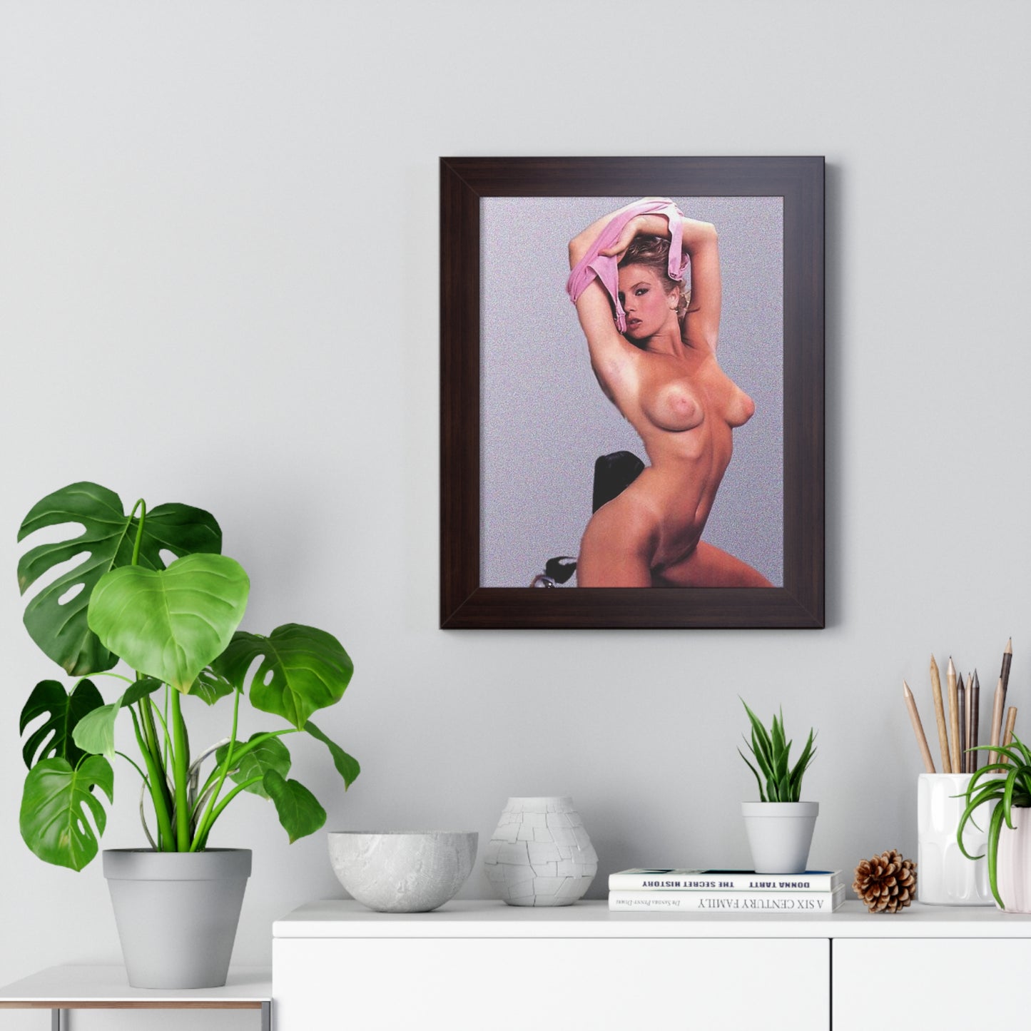 Framed Vertical Poster Retro Porn Star 80s