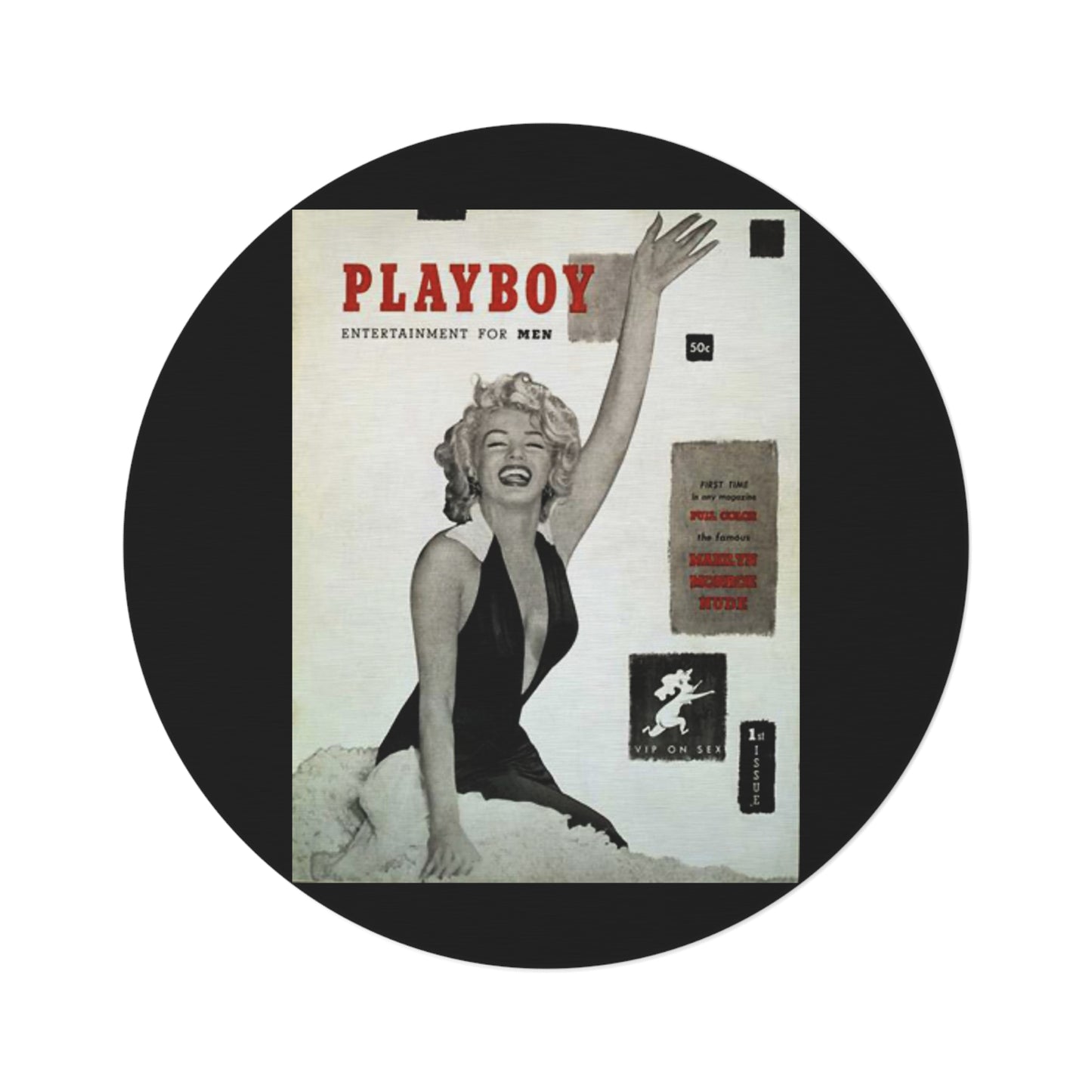 Round Rug Playboy Cover December 1953 Marilyn Monroe