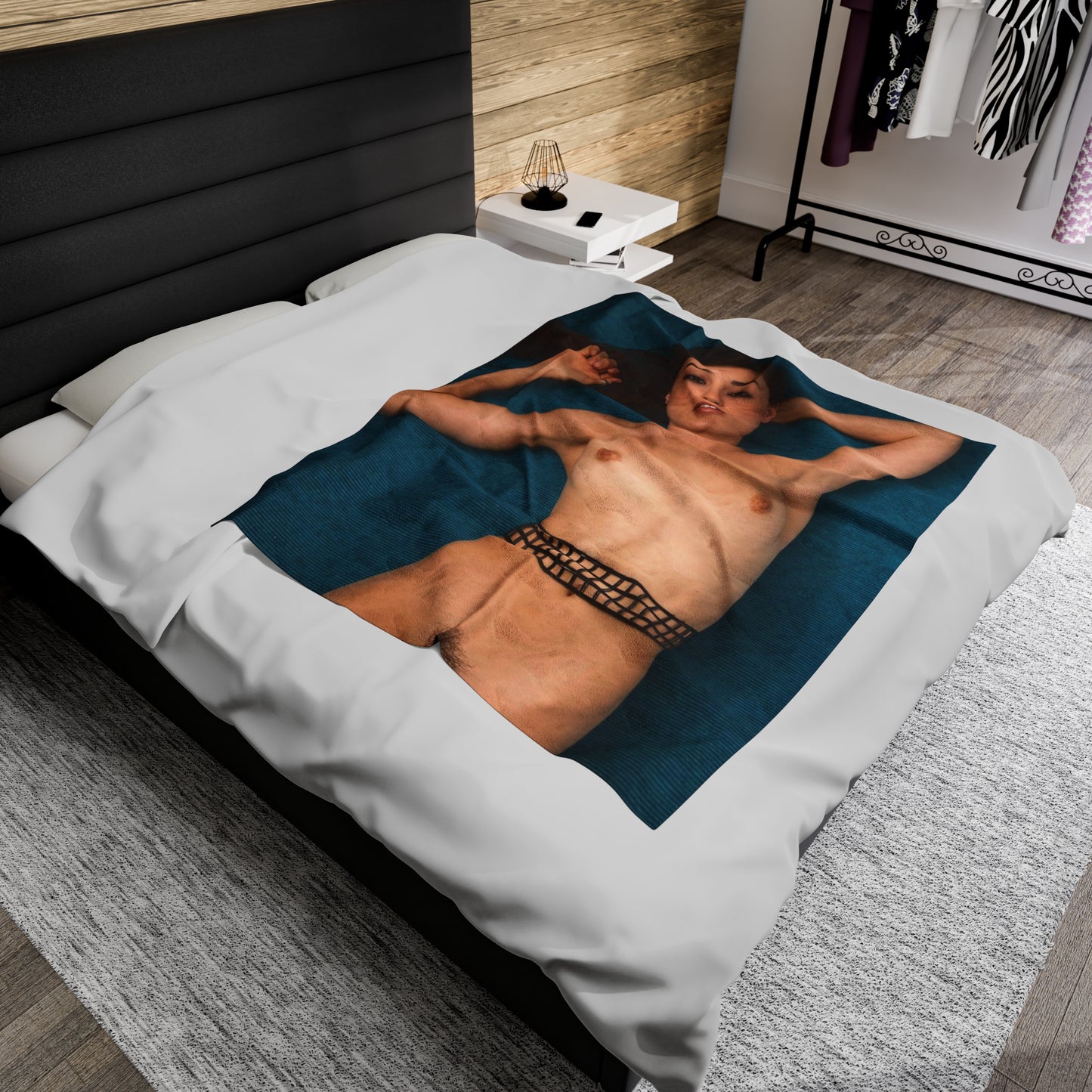 Velveteen Plush Blanket Adult Star Sasha Grey Nude