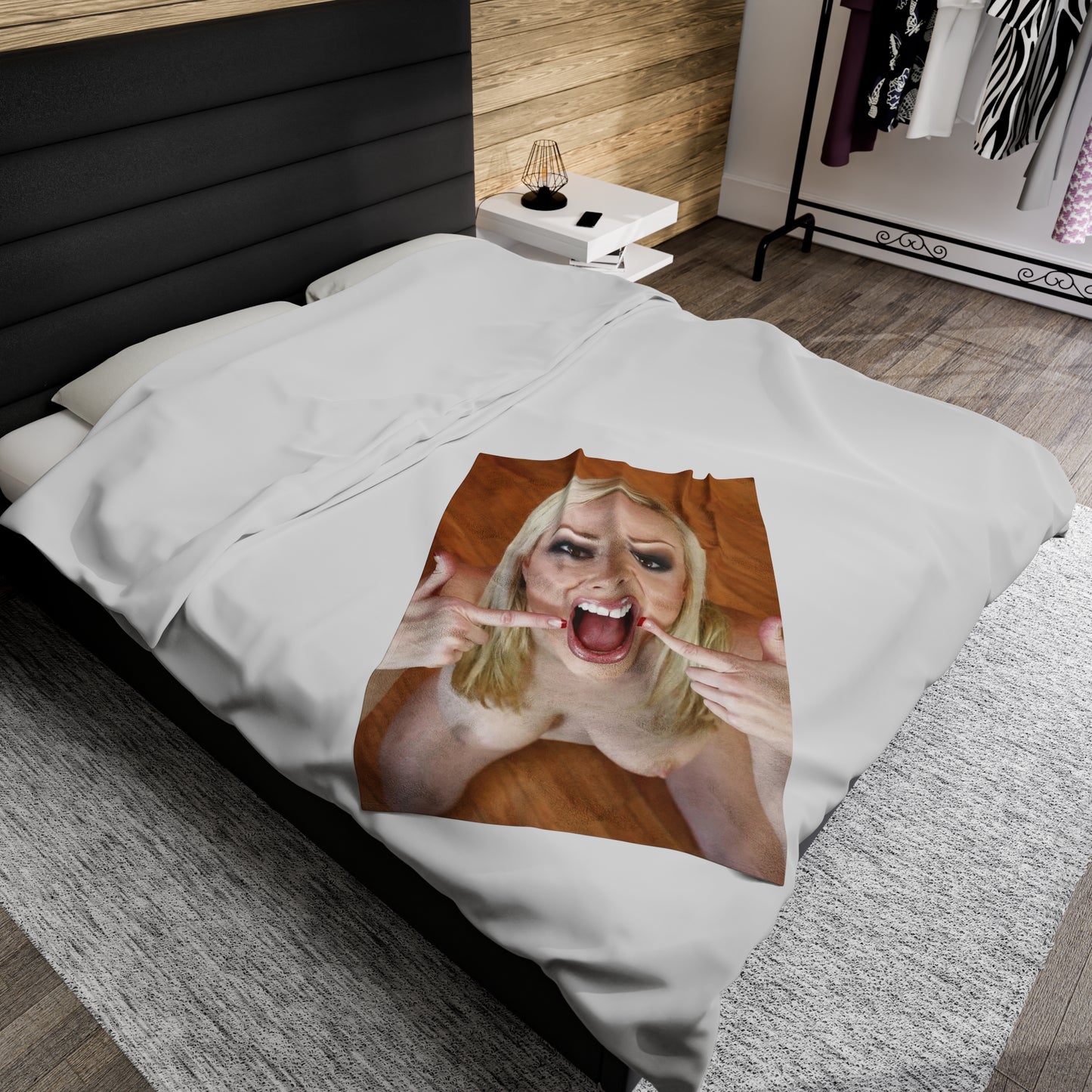 Velveteen Plush Blanket Cumshot Target Facial Mouth