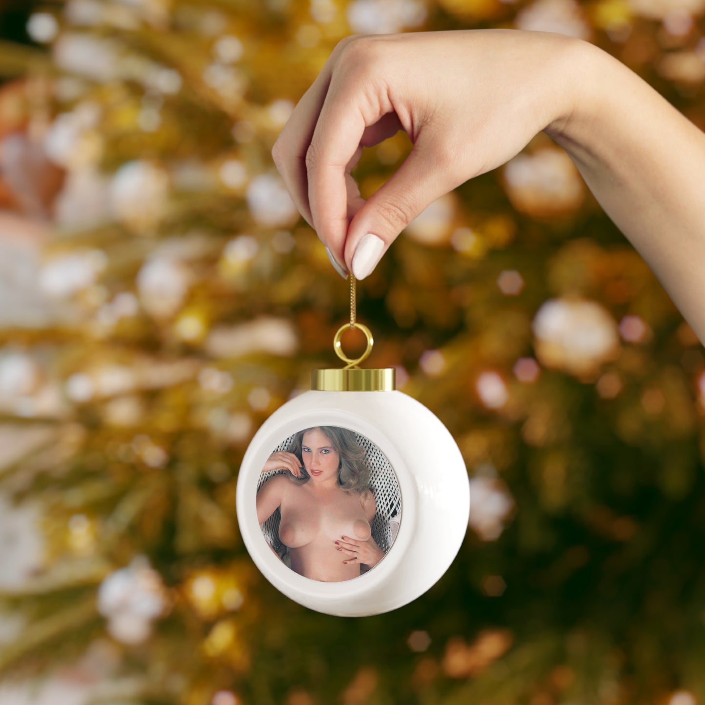 Christmas Ball Ornament Retro Porn Star 80s