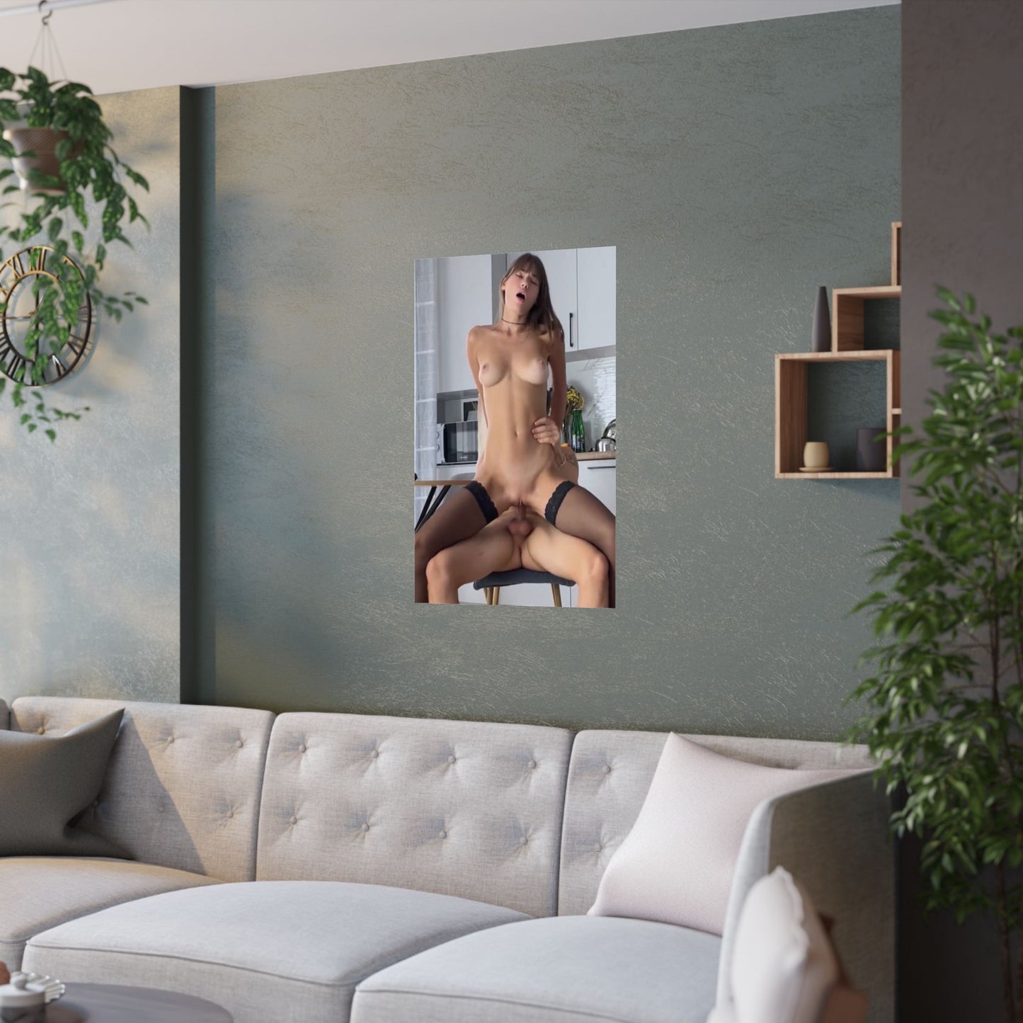 Satin Posters (210gsm) Stunning Leggy Brunette Fucking
