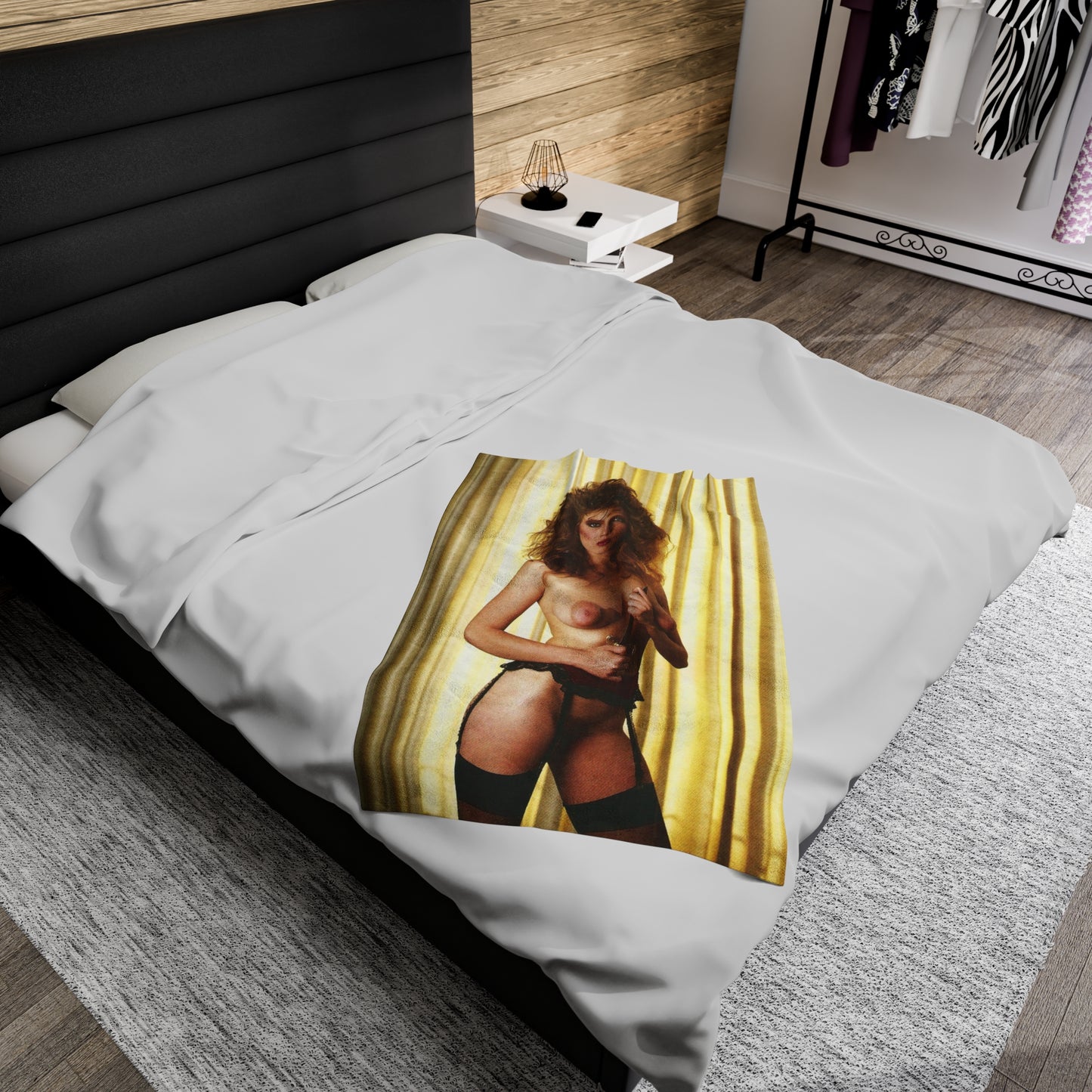 Velveteen Plush Blanket Retro Adult Star 1980s