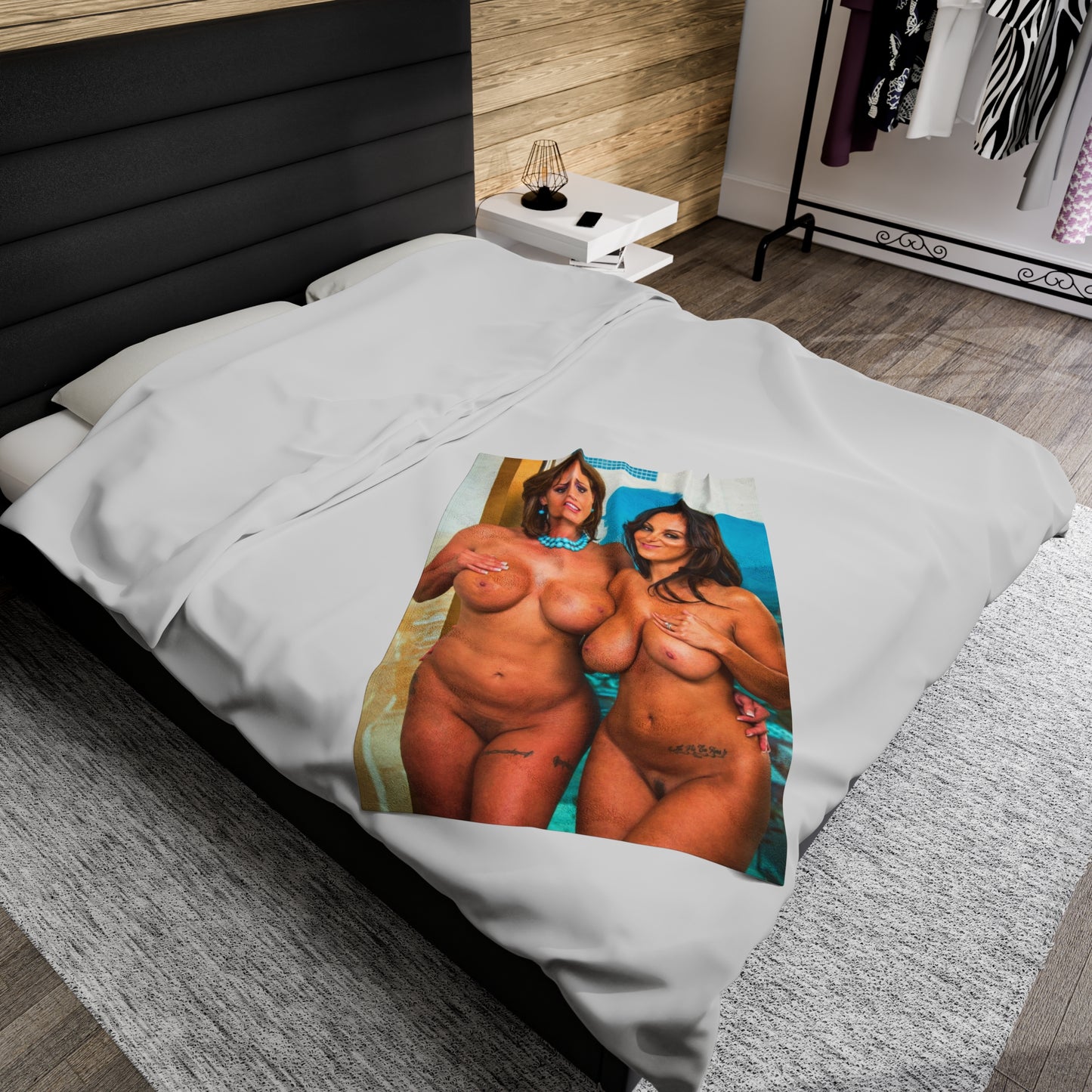 Velveteen Plush Blanket Eva Notty & Ava Addams Nude