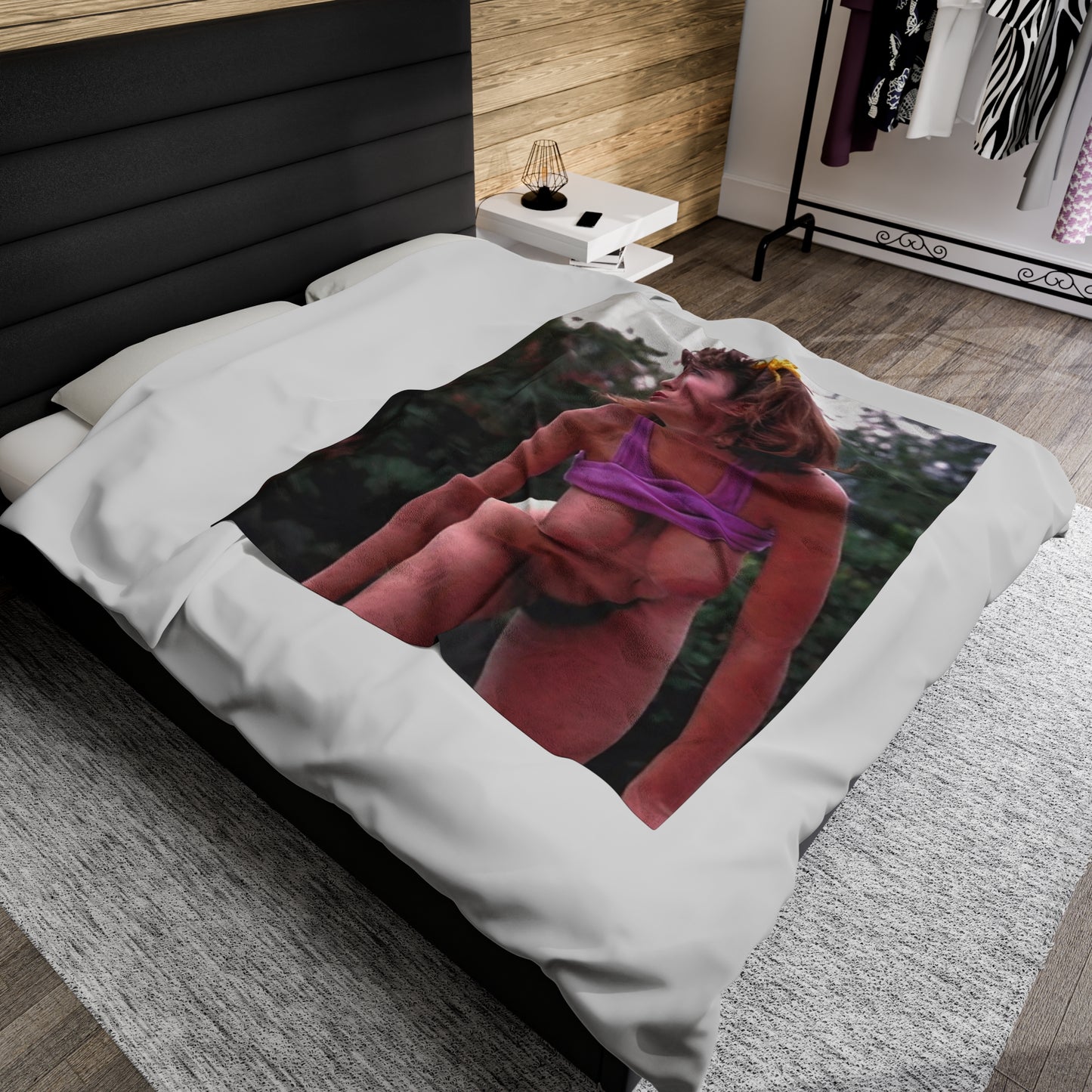 Velveteen Plush Blanket Retro Adult Star Christy Canyon Nude