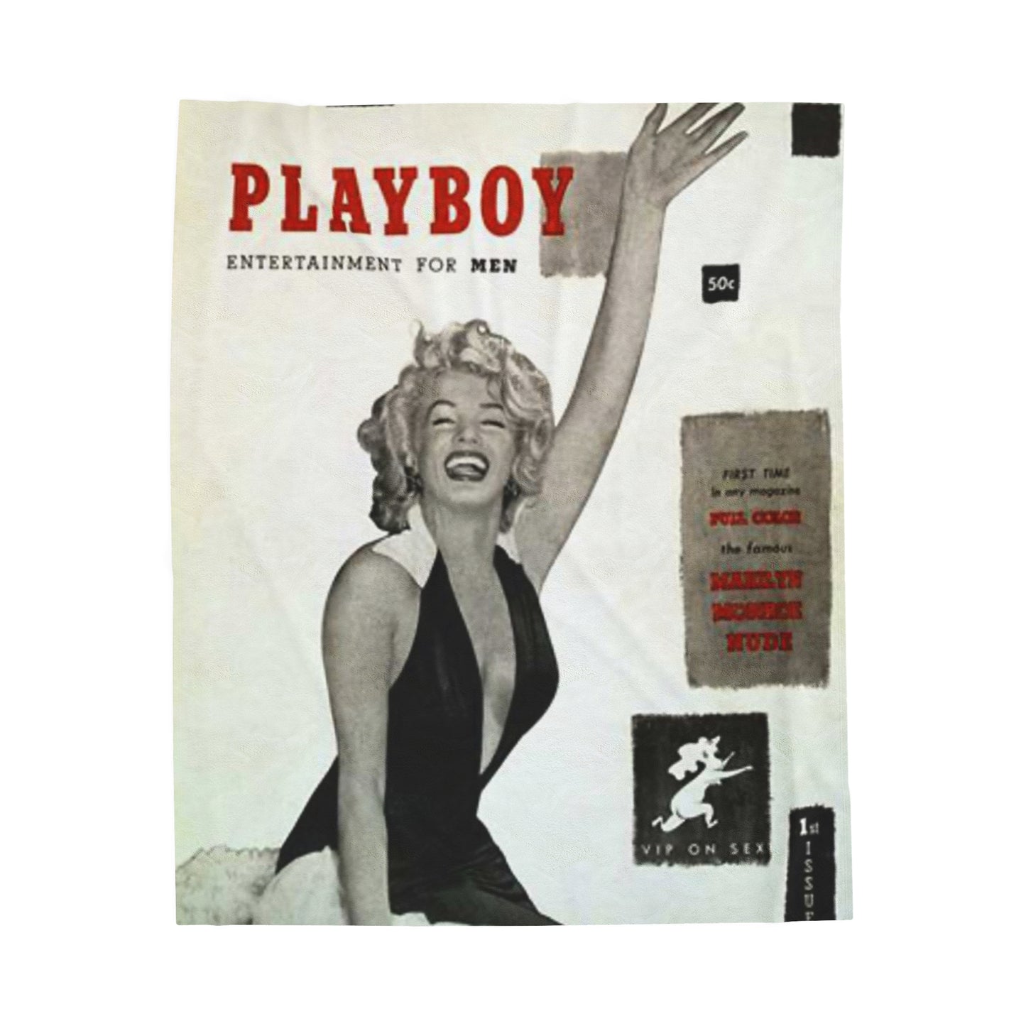 Velveteen Plush Blanket Playboy Cover December 1953 Marilyn Monroe