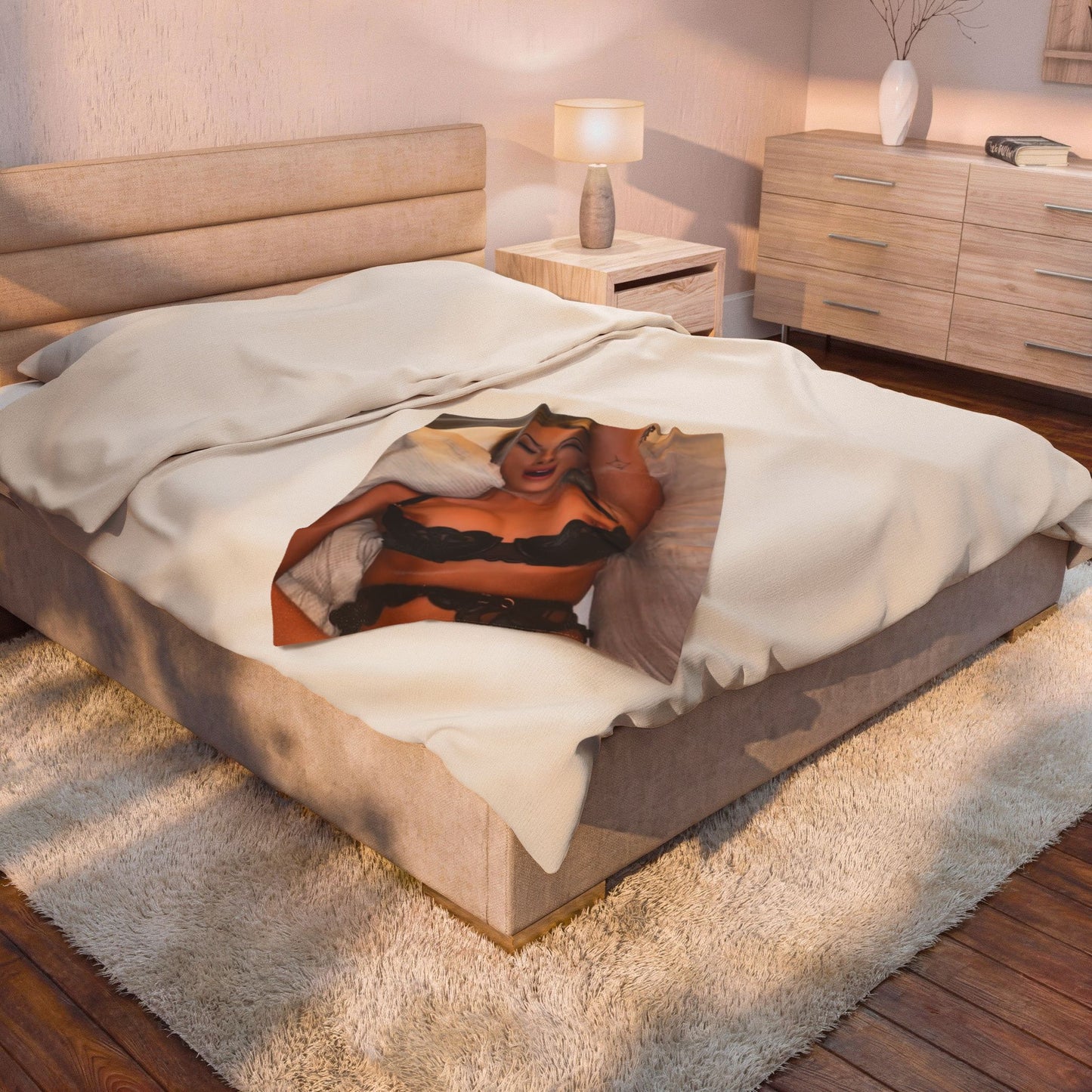 Velveteen Plush Blanket Gorgeous Blonde Taking it