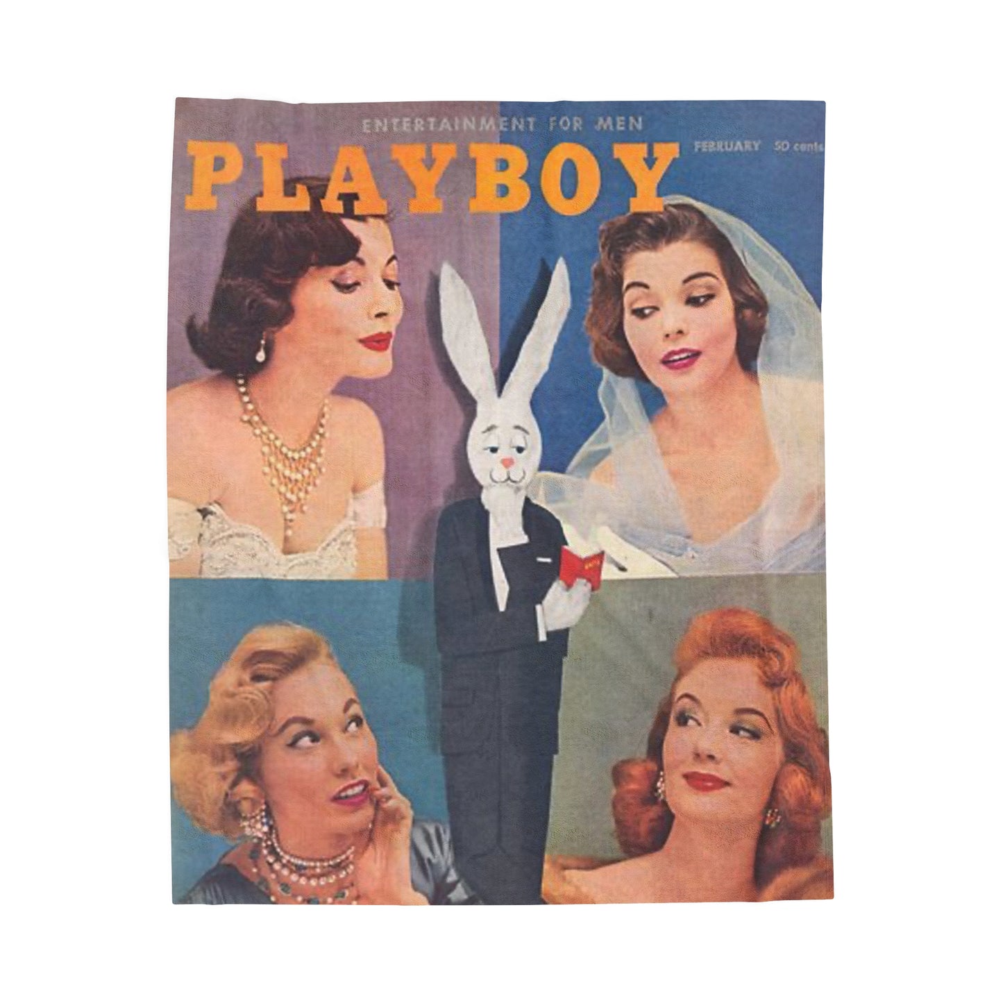 Velveteen Plush Blanket Playboy Cover February 1956