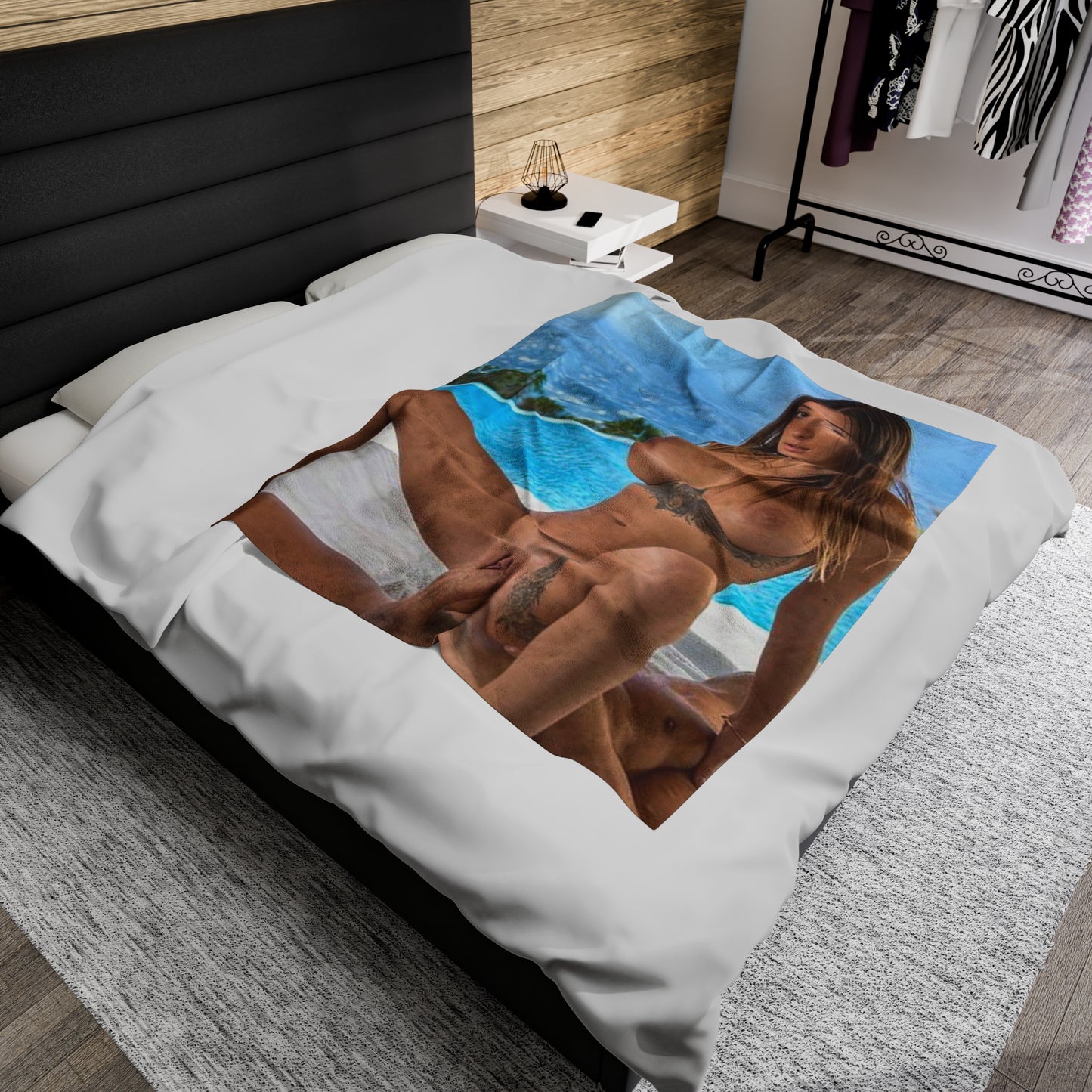 Velveteen Plush Blanket Natural Tits Liya Silver