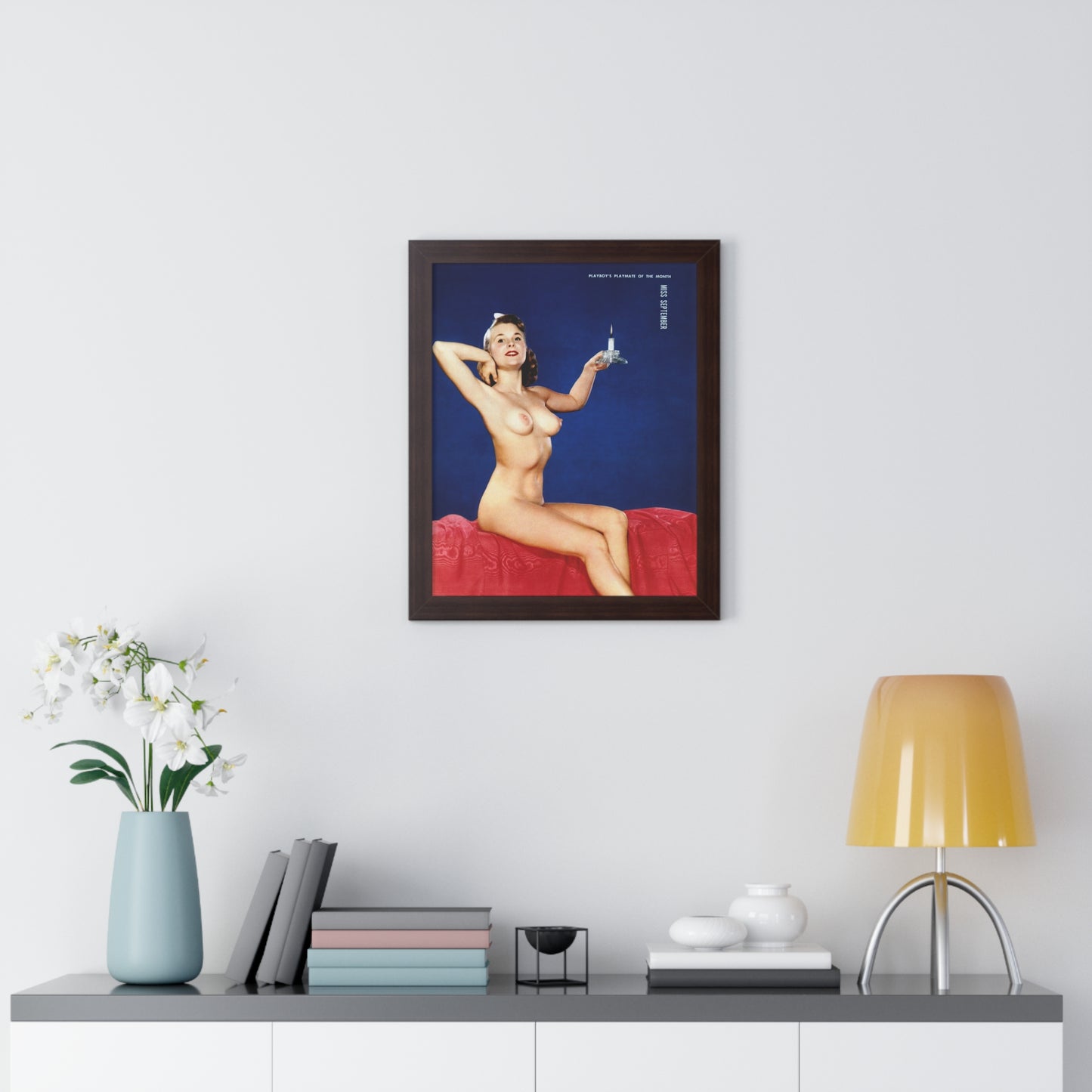 Framed Vertical Poster Playboy Playmate September 1954 Jackie Rainbow