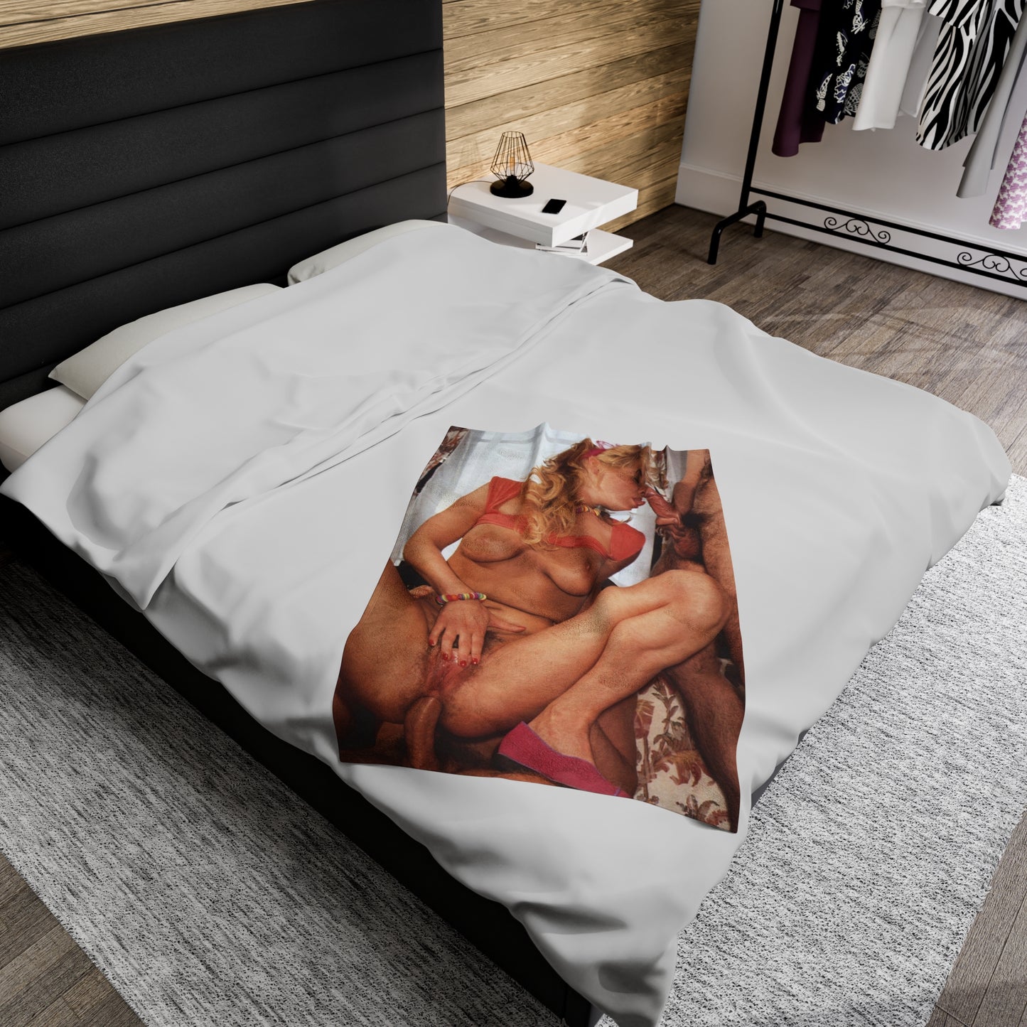 Velveteen Plush Blanket Classic Retro Porn Scene Porn Star Nude Naked