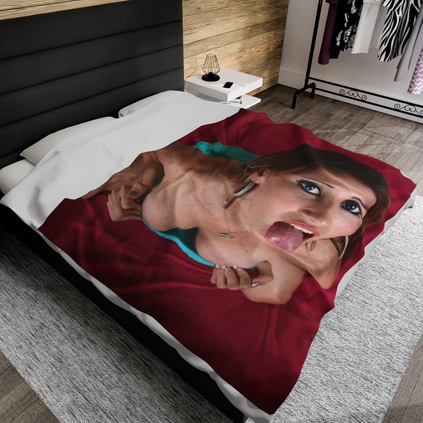 Velveteen Plush Blanket Cumshot Target Facial