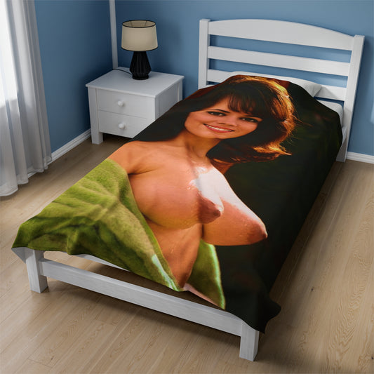 Velveteen Plush Blanket Playboy Playmate May 1965 Maria McBane