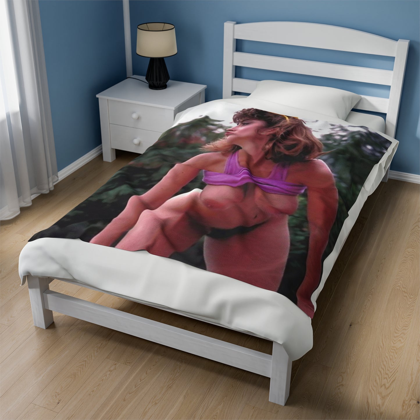 Velveteen Plush Blanket Retro Adult Star Christy Canyon Nude