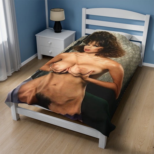 Velveteen Plush Blanket Retro Adult Star Christy Canyon Nude