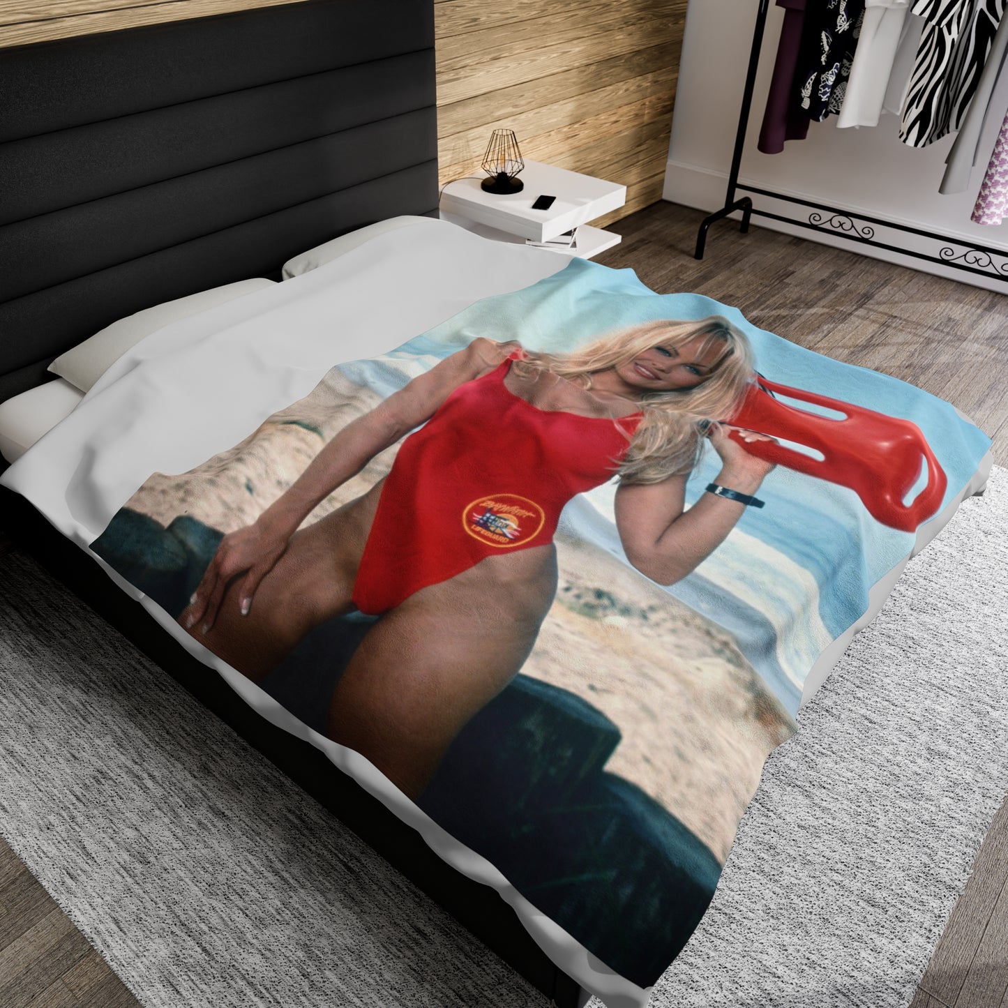 Velveteen Plush Blanket Pamela Anderson Baywatch