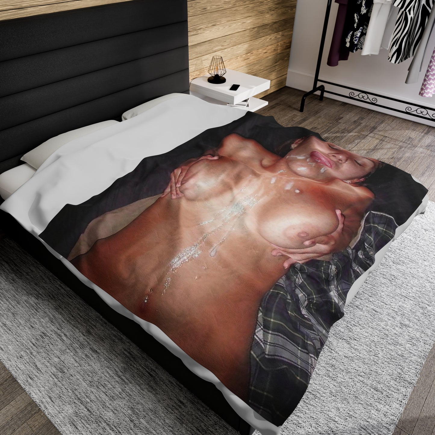 Velveteen Plush Blanket Cumshot Target Facial Tits