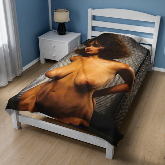 Velveteen Plush Blanket Retro Adult Star Christy Canyon Nude