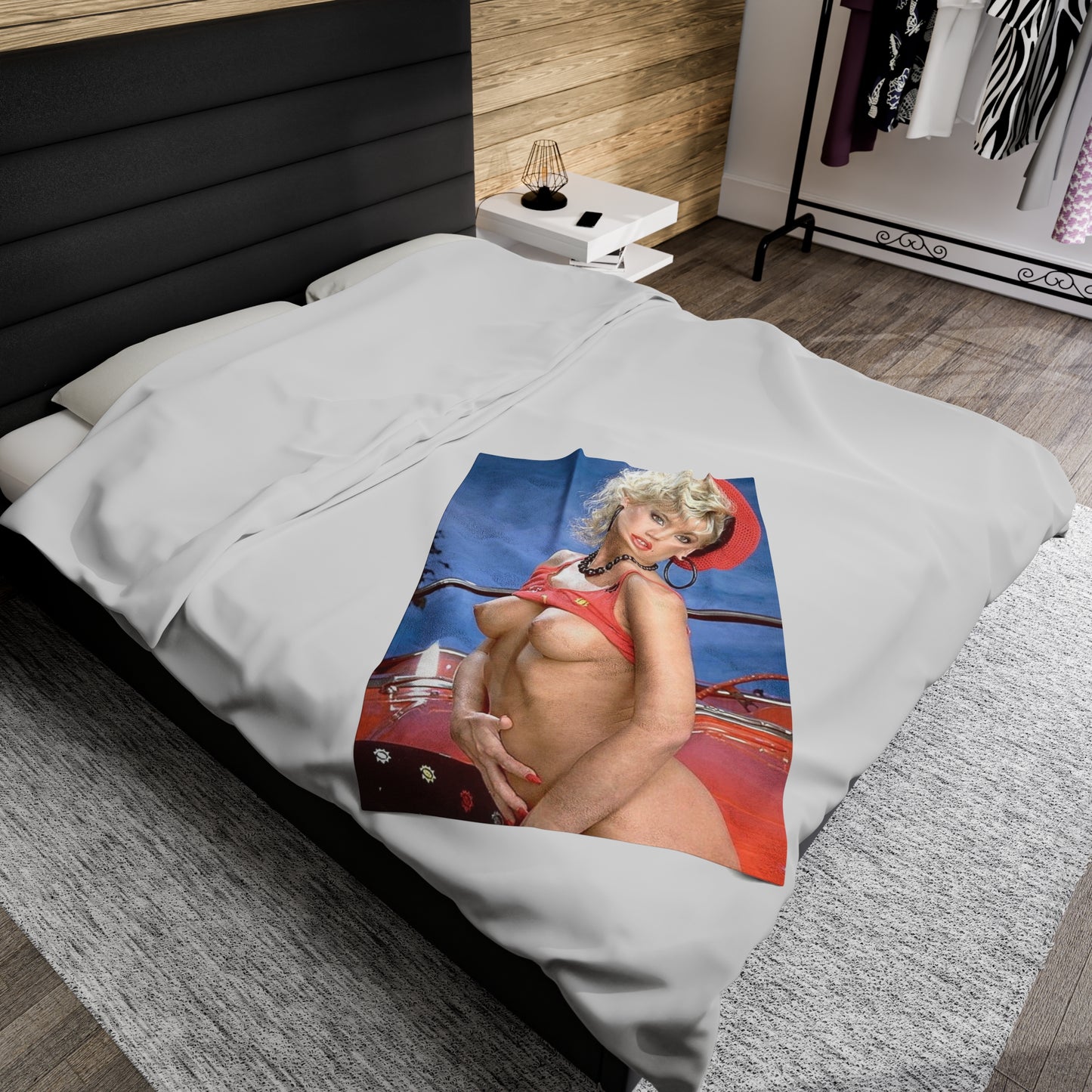 Velveteen Plush Blanket Retro 1980s Porn Star Amber Lynn