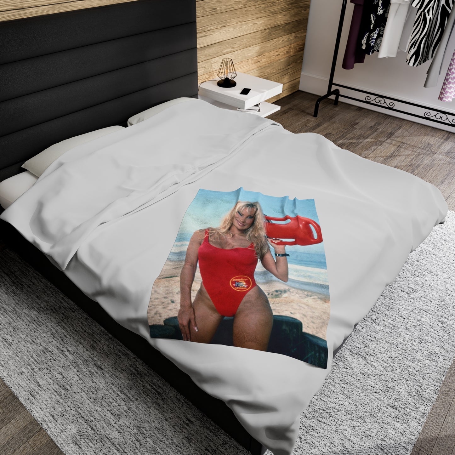 Velveteen Plush Blanket Pamela Anderson Baywatch