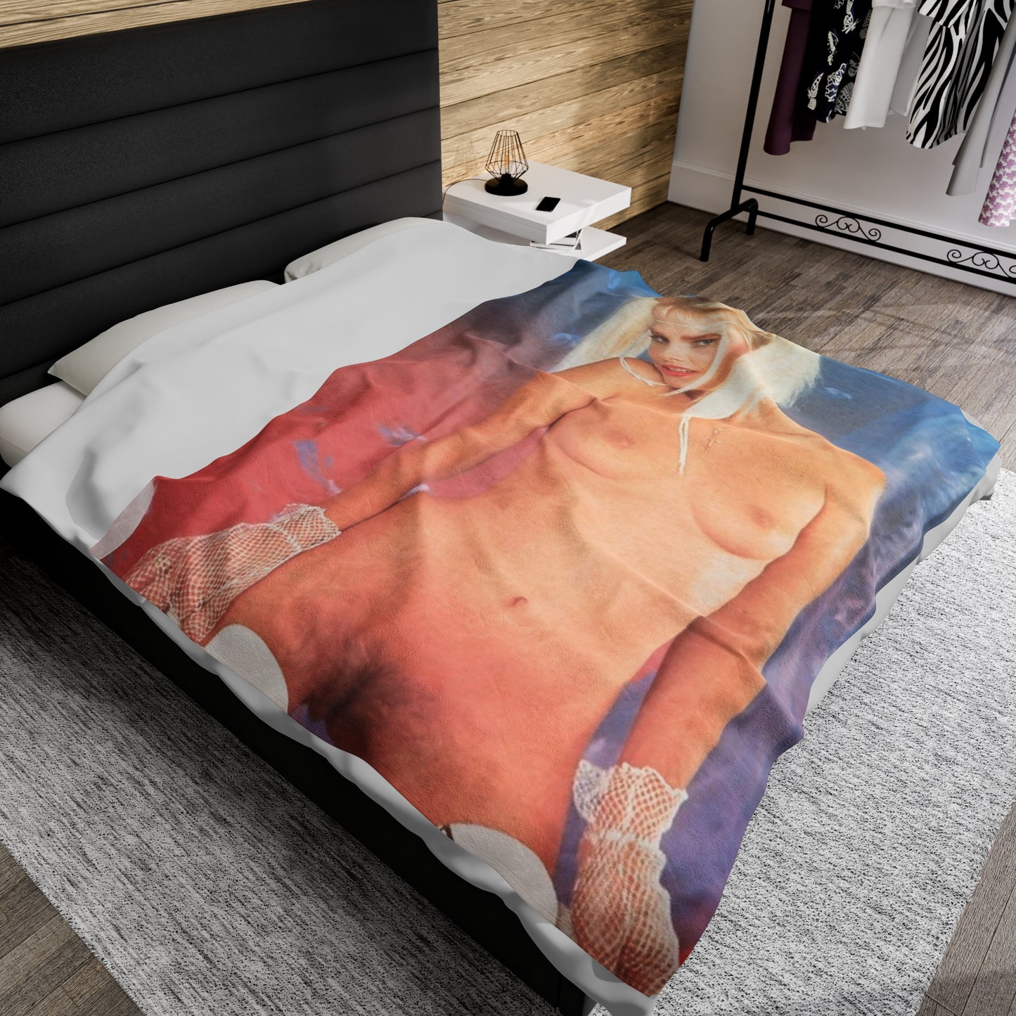 Velveteen Plush Blanket Retro Porn Star Cicciolina (Ilona Staller) Nude