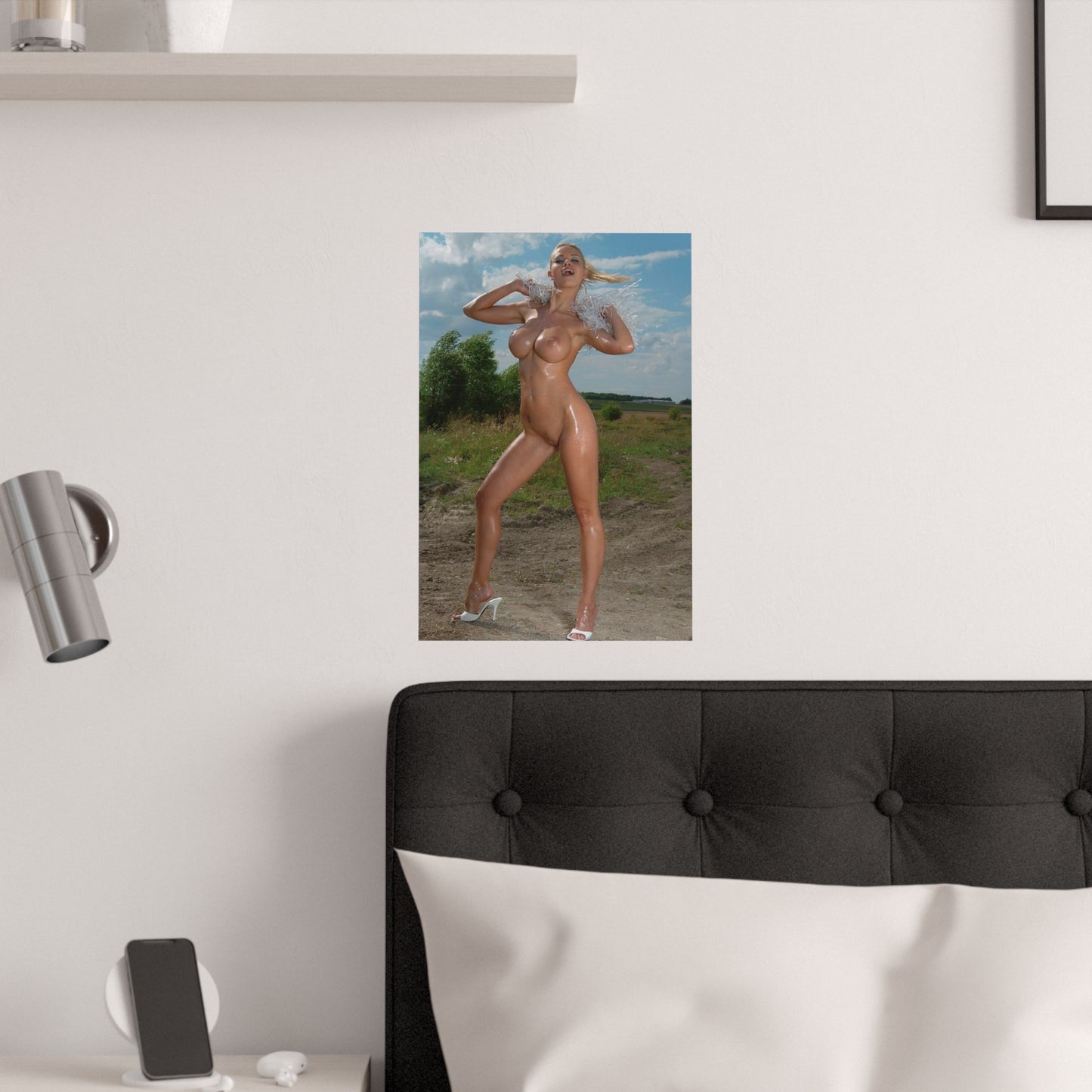 Satin Posters (210gsm) Naked Blonde Outside
