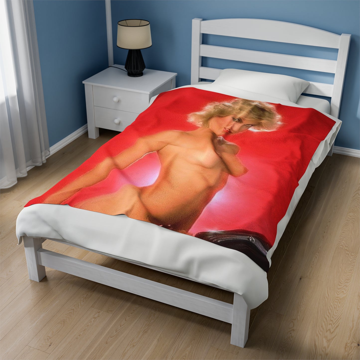 Velveteen Plush Blanket Retro 1980s Porn Star Amber Lynn