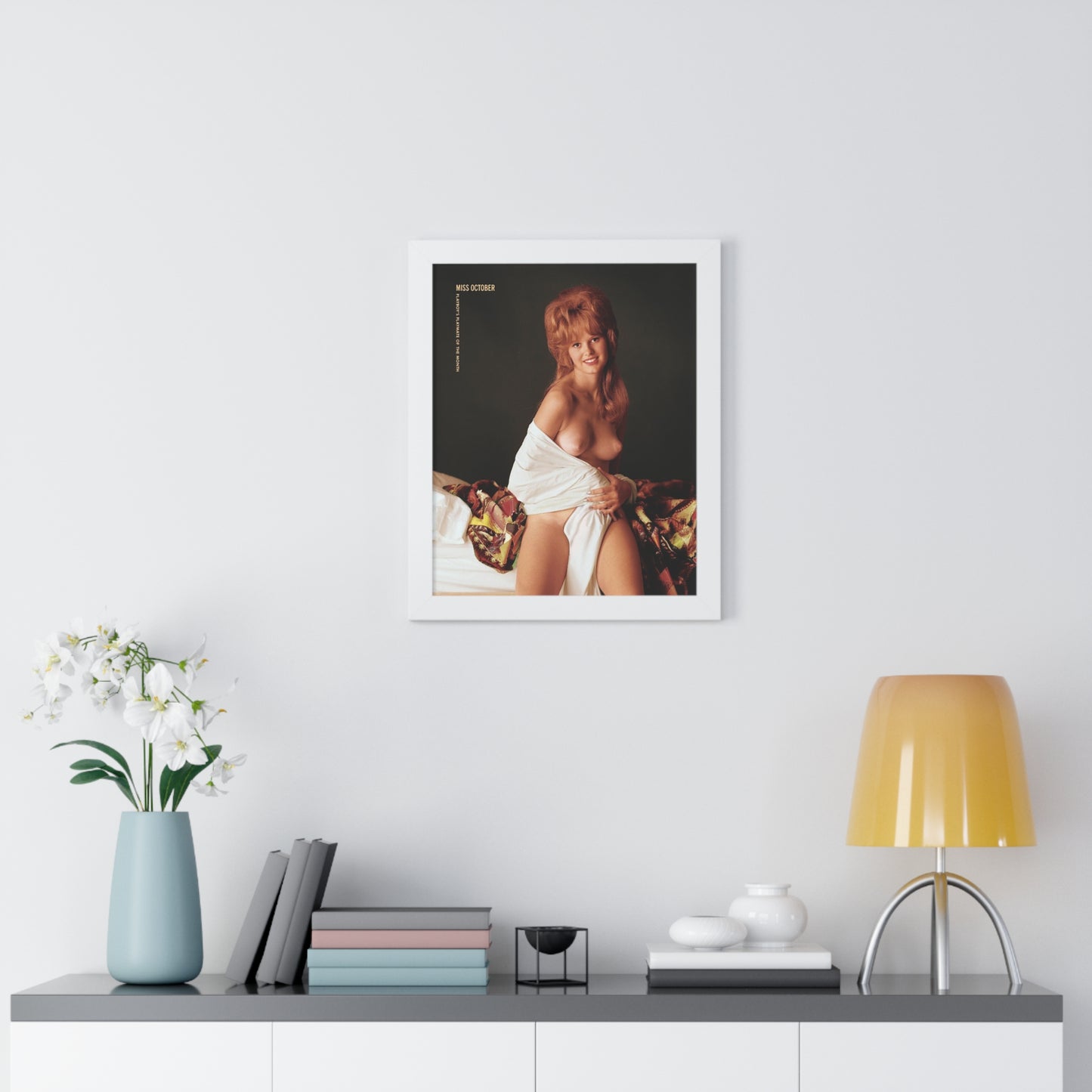 Framed Vertical Poster Playboy Playmate October 1963 Christine Williams