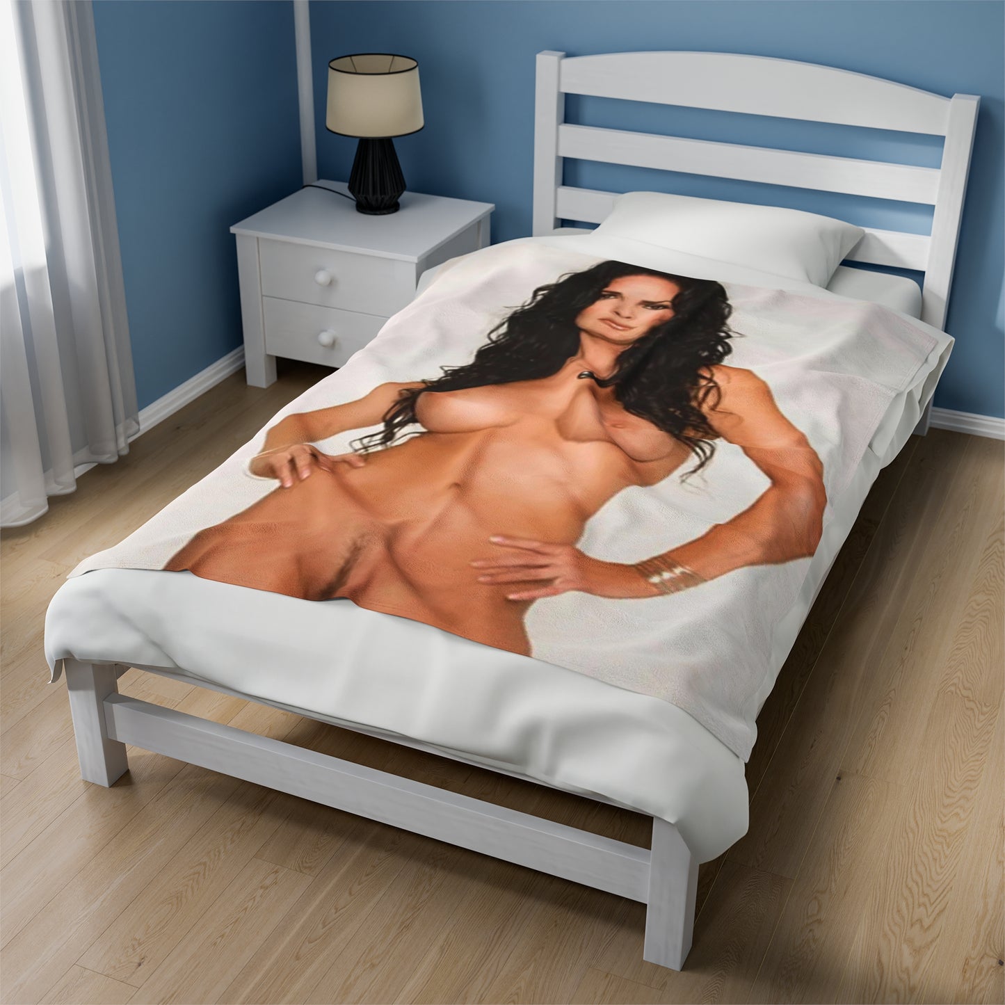 Velveteen Plush Blanket Retro Adult Star Julie Strain