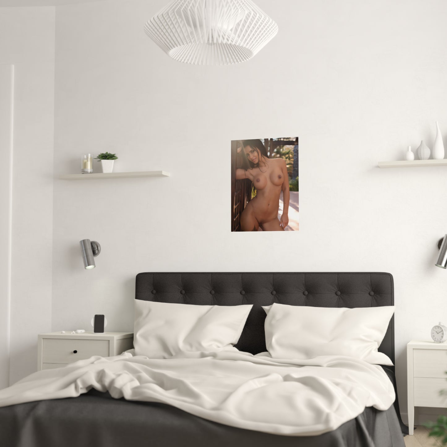 Satin Posters (210gsm) Sexy Nude Brunette