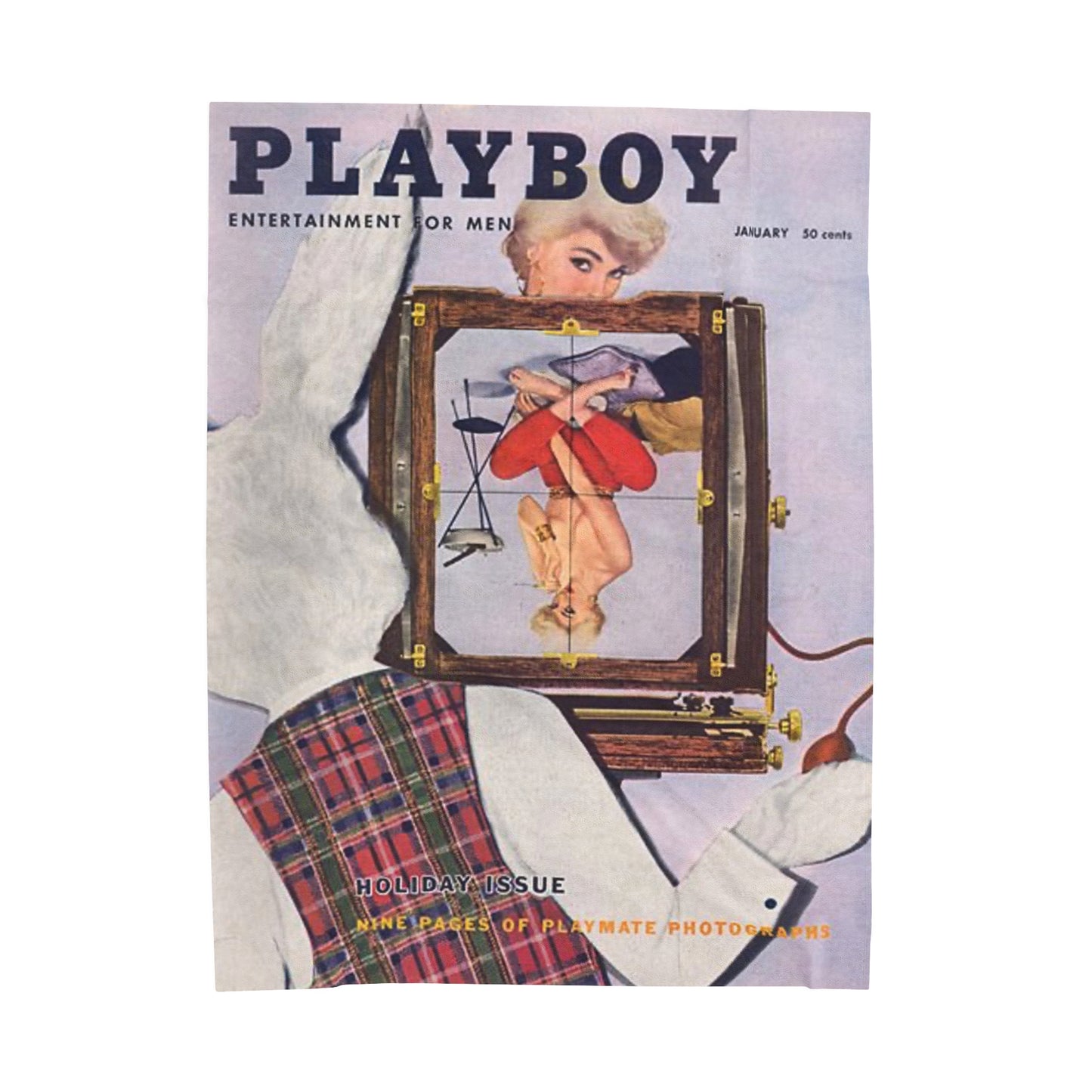 Velveteen Plush Blanket Playboy Magazine Cover January 1956