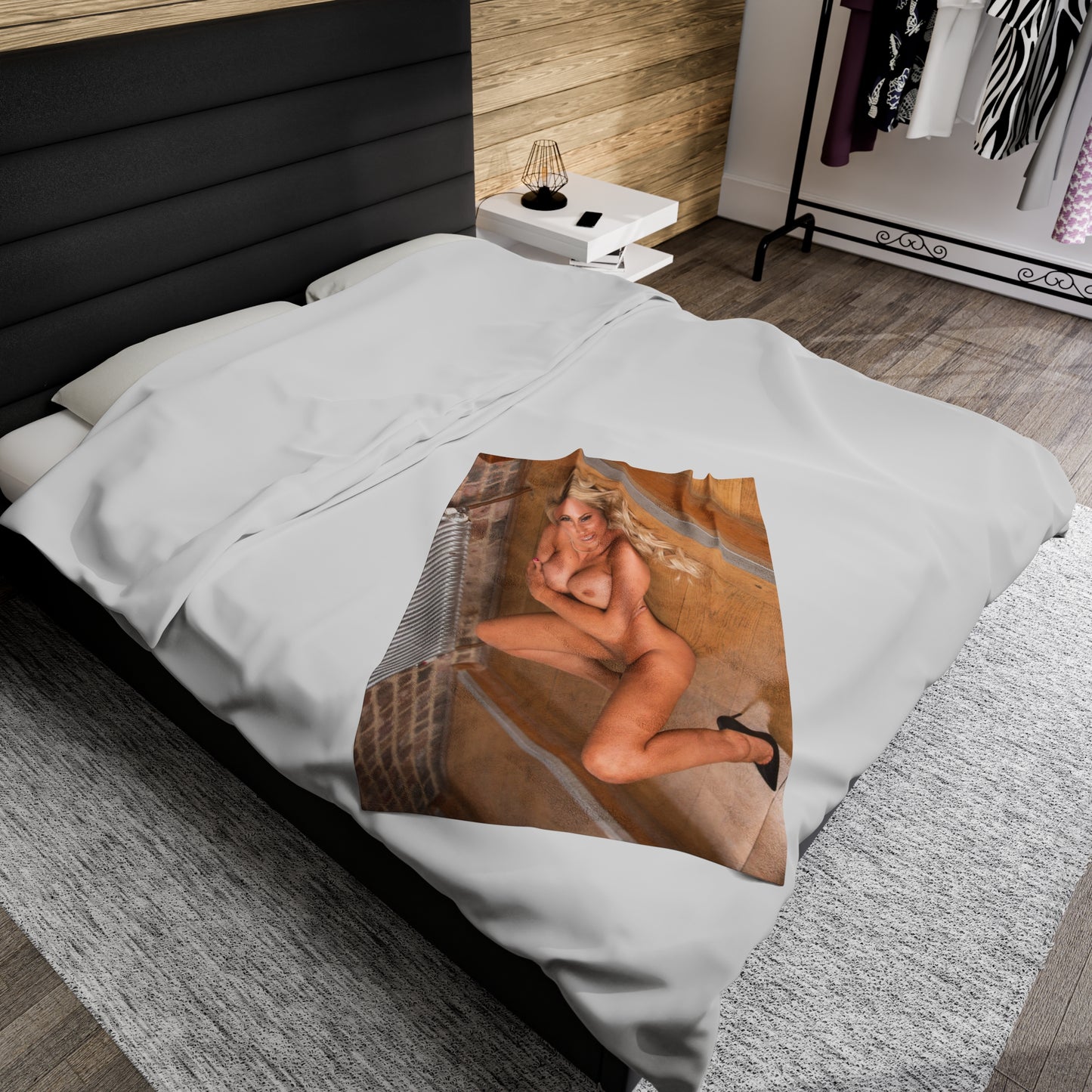 Velveteen Plush Blanket Sexy Naked Nude Pornstar