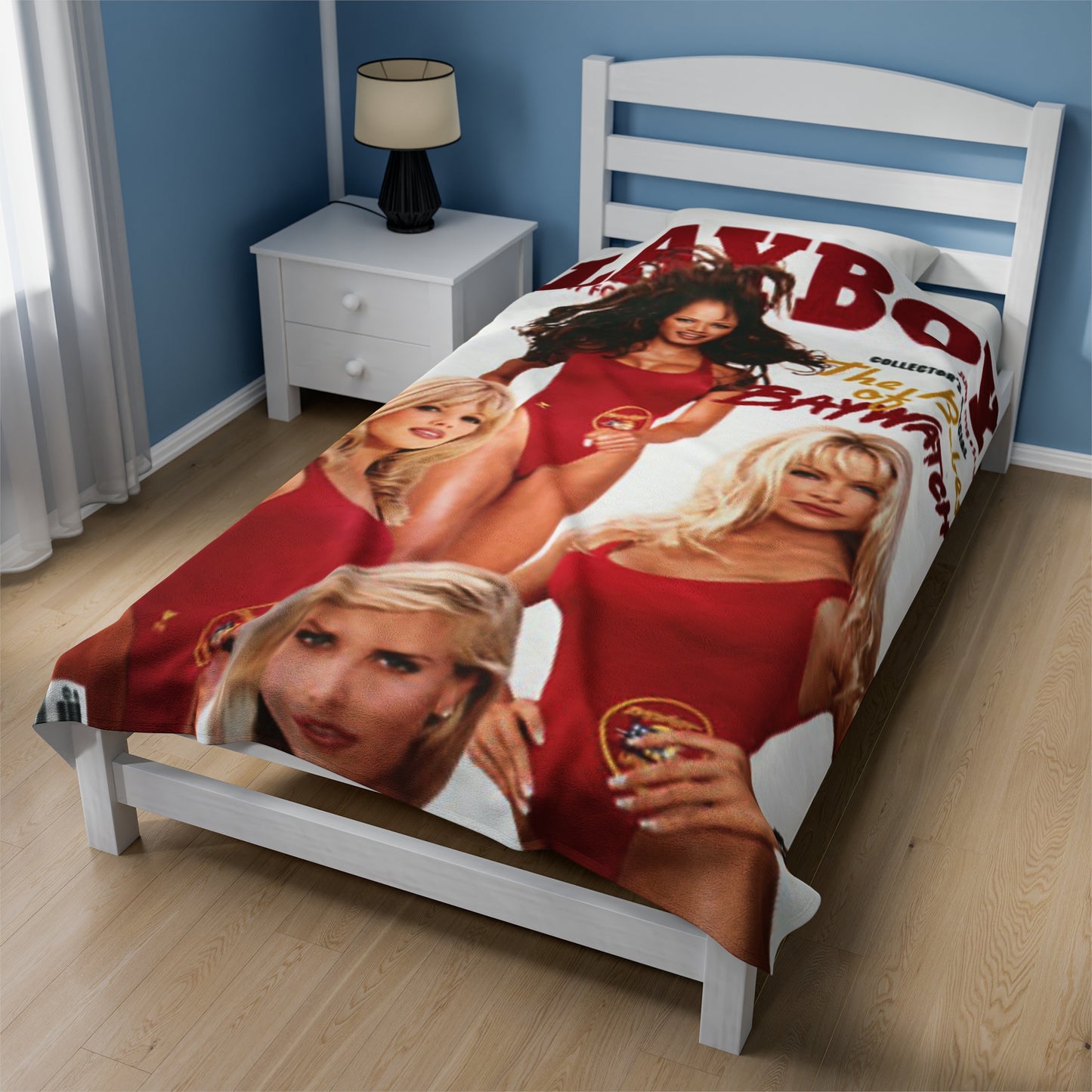 Velveteen Plush Blanket Play Boy June 1998 Baywatch Cover Pamela Anderson