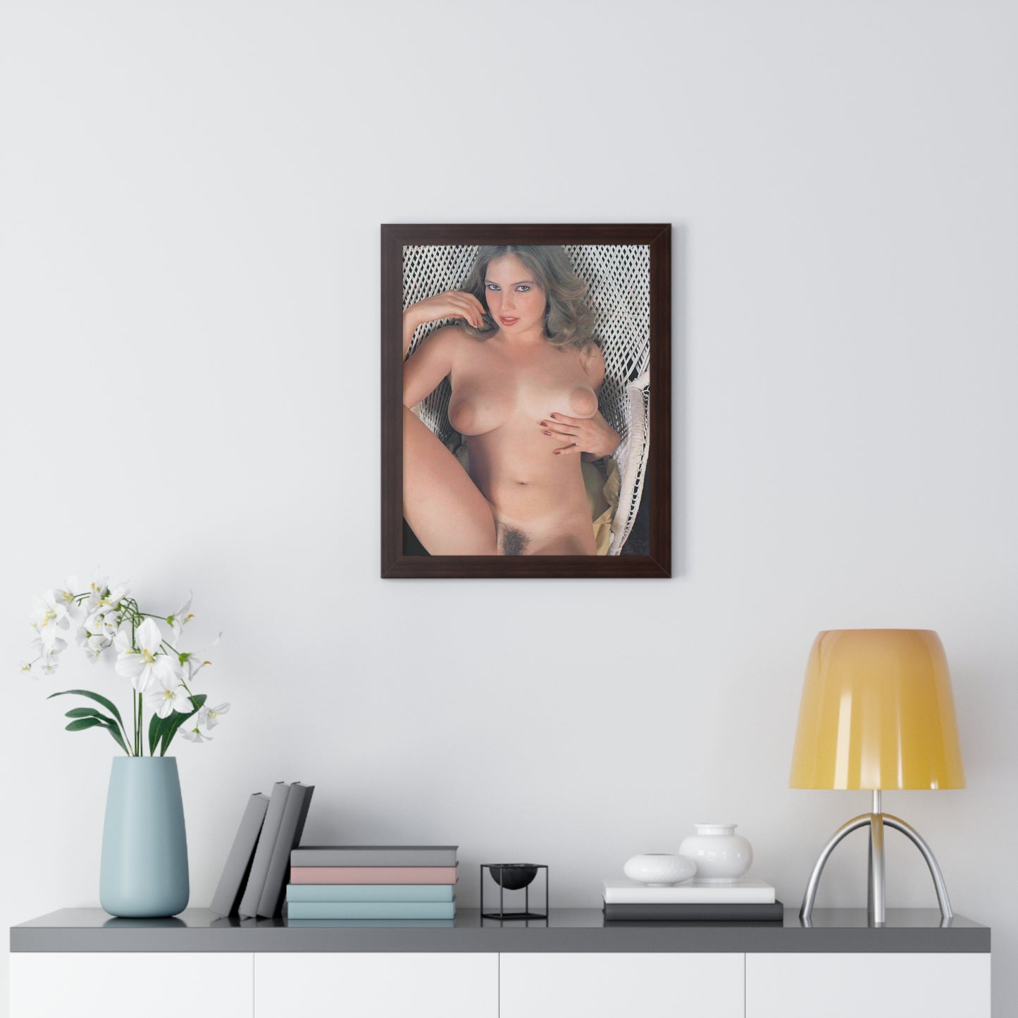 Framed Vertical Poster Retro Porn Star 80s