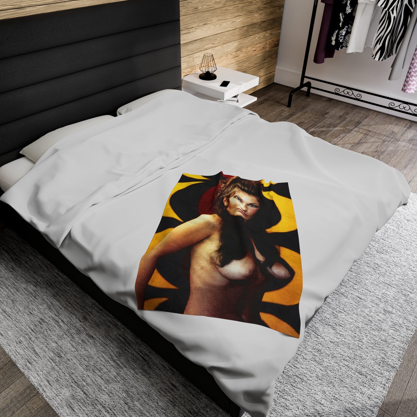 Velveteen Plush Blanket Cynthia Myers Nude